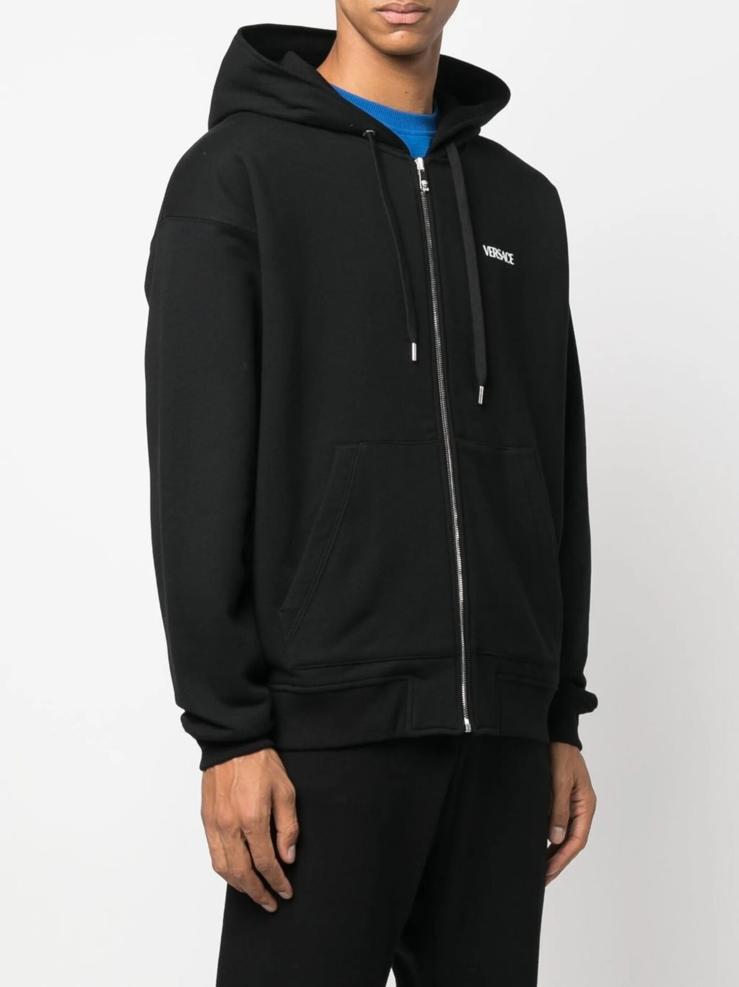 logo-print zip-fastening hoodie