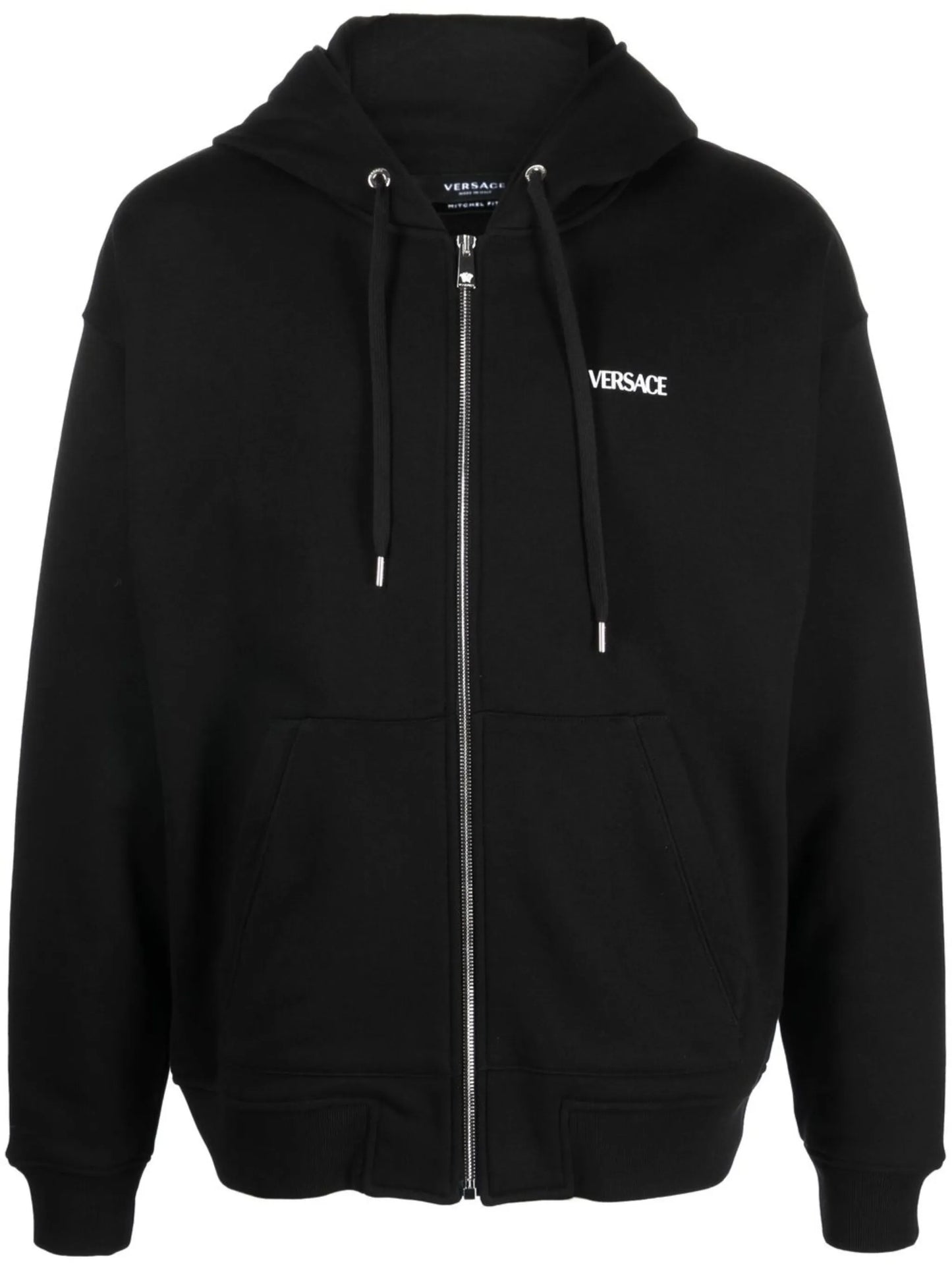 logo-print zip-fastening hoodie