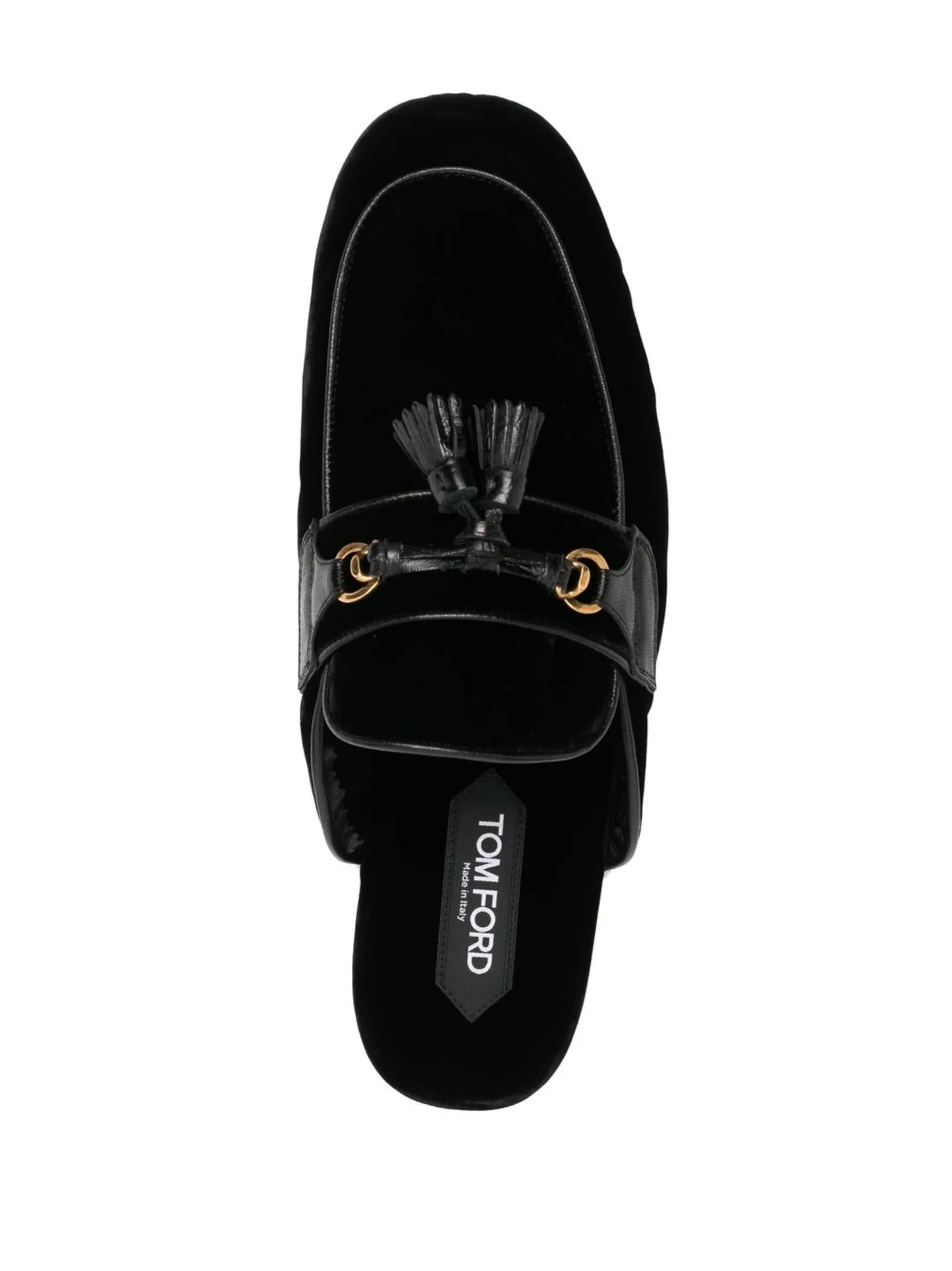 tassel-front velvet slippers