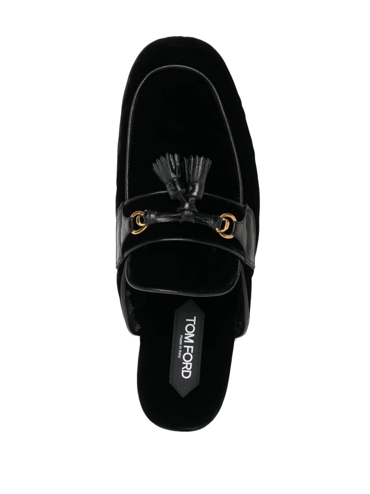 tassel-front velvet slippers