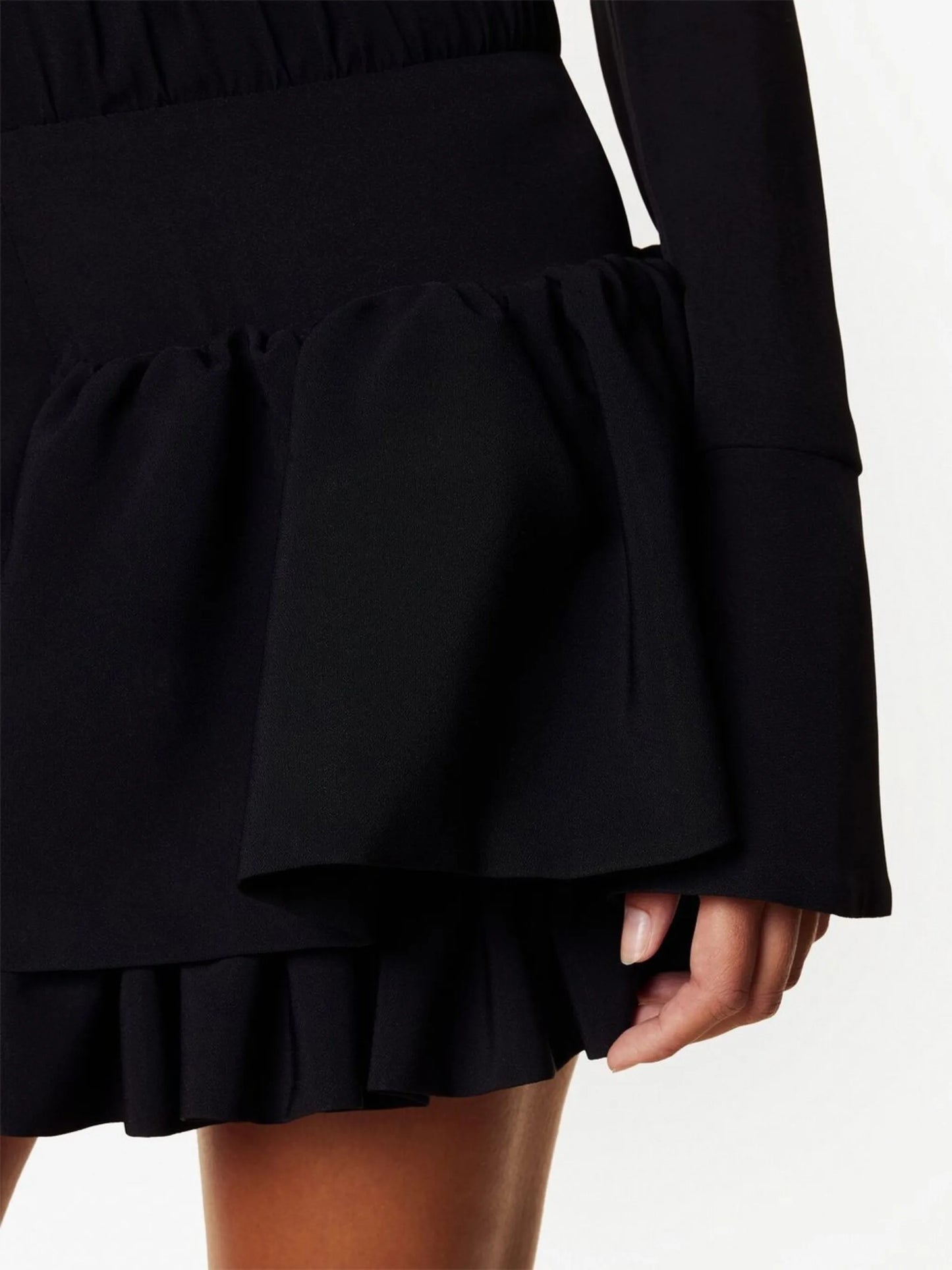 layered ruffled mini skirt