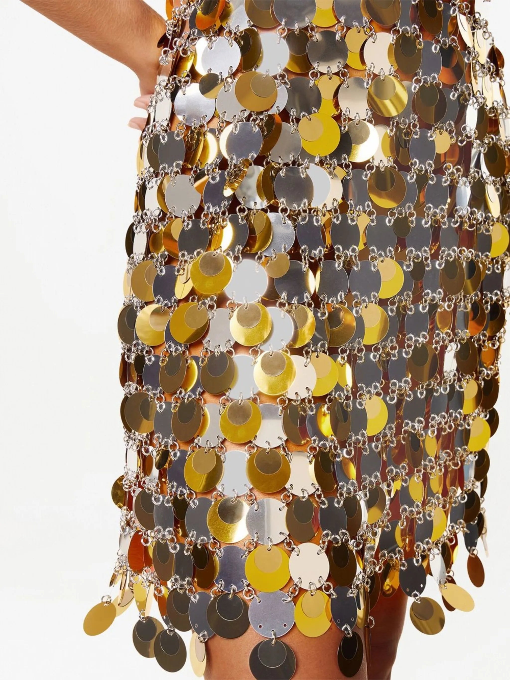 paillette-chainmail sparkle minidress - Thumbnail 4