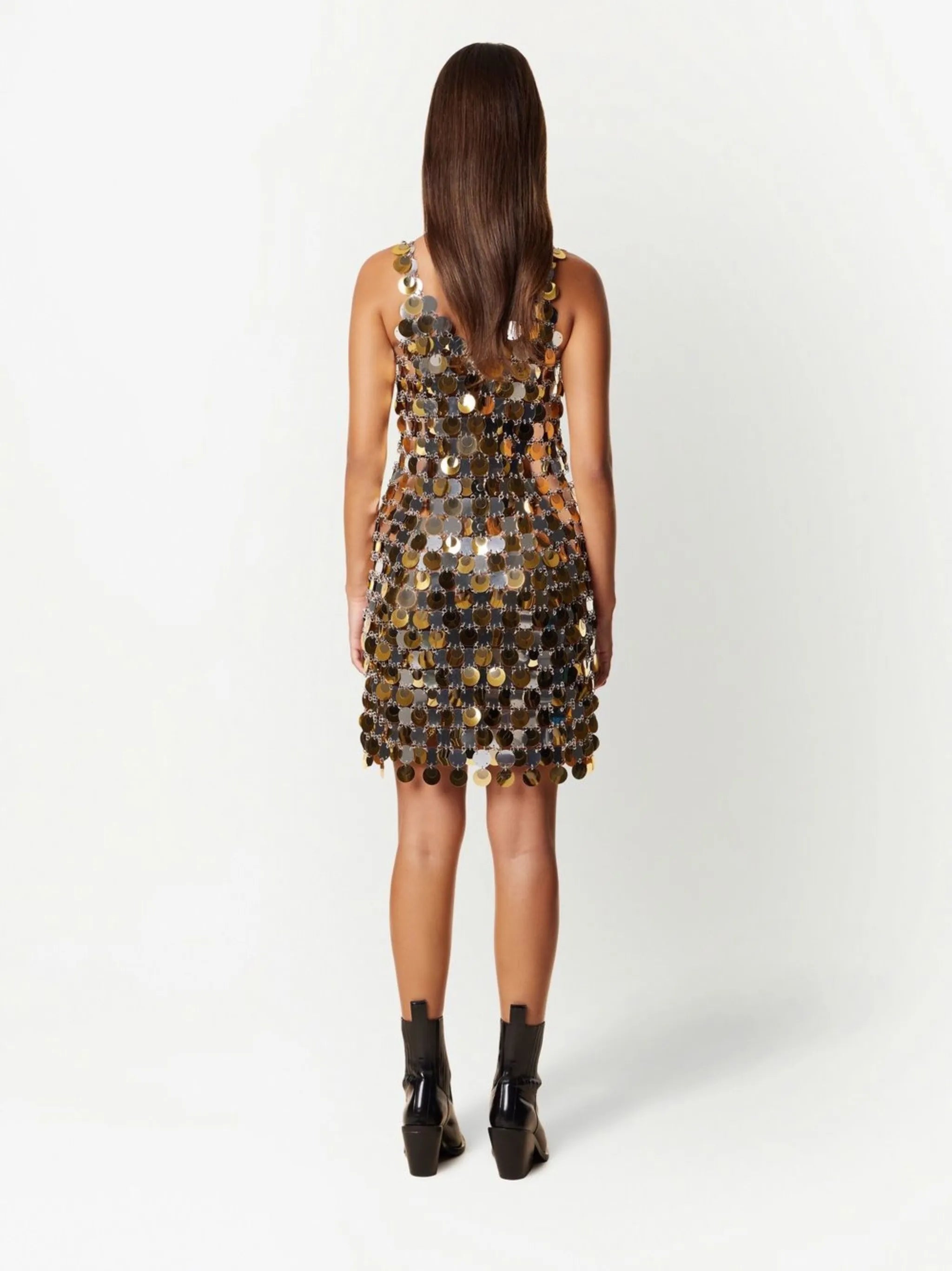 paillette-chainmail sparkle minidress - Thumbnail 3