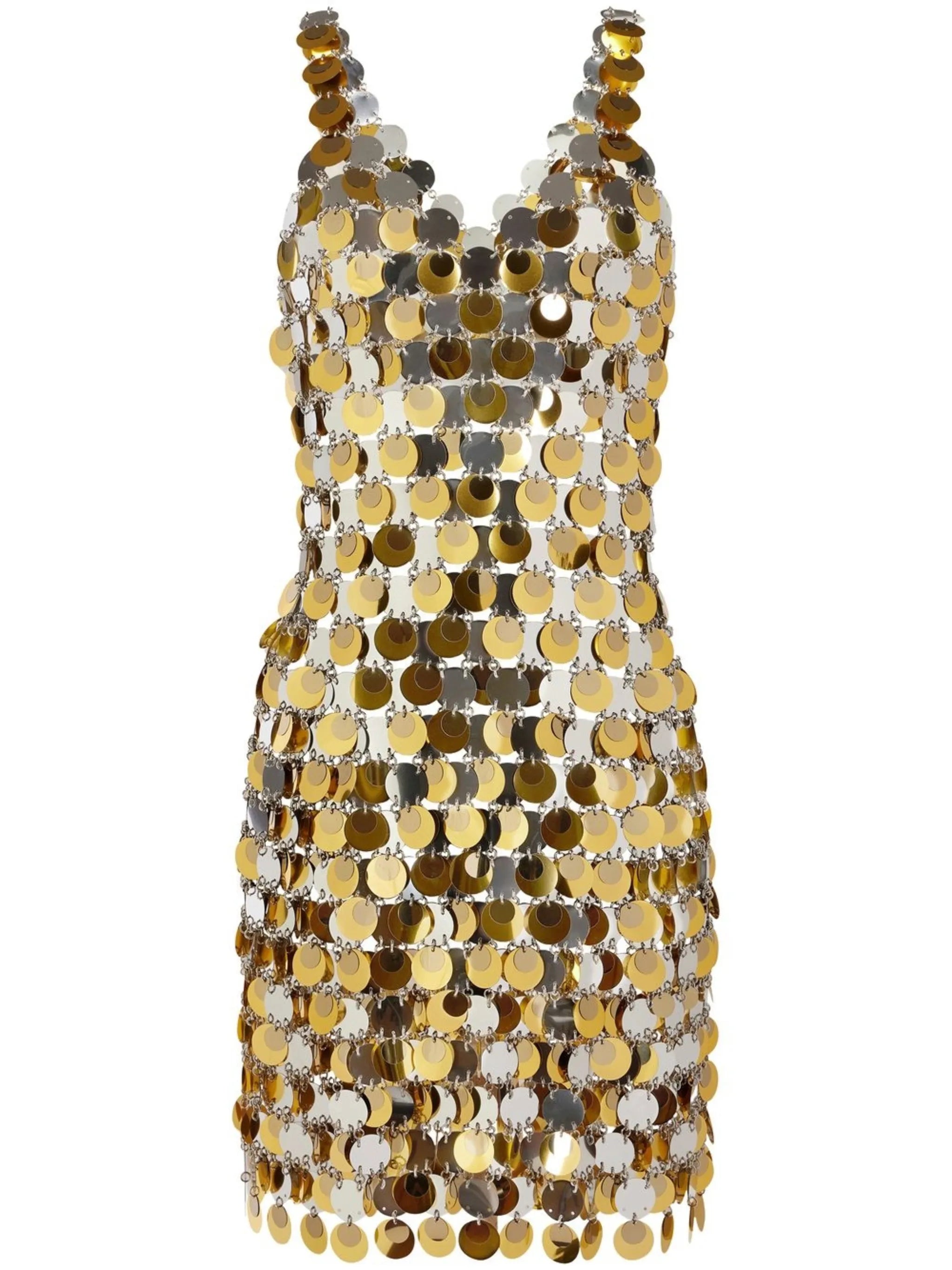 paillette-chainmail sparkle minidress - Thumbnail 1