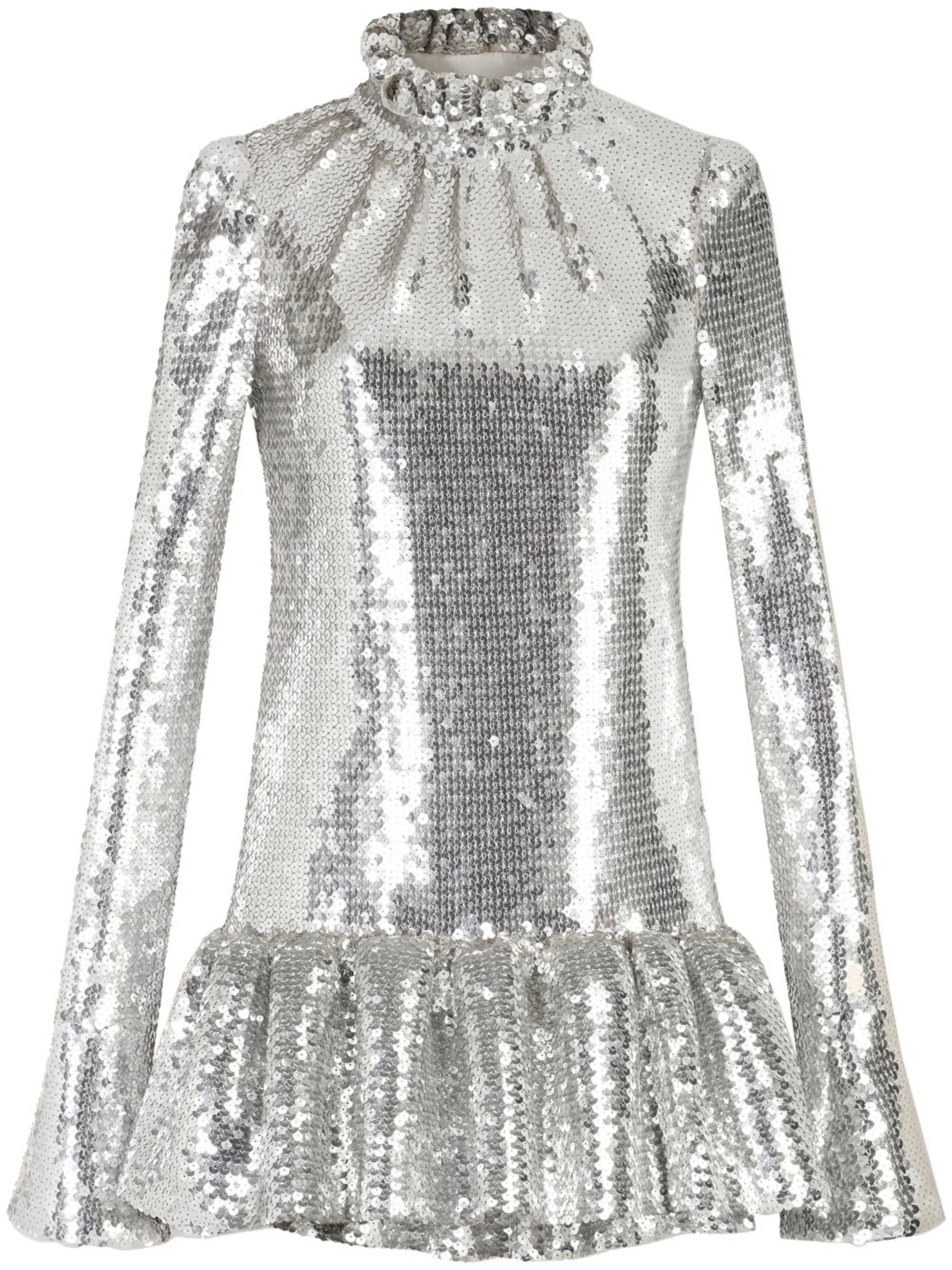 sequined ruffled minidress