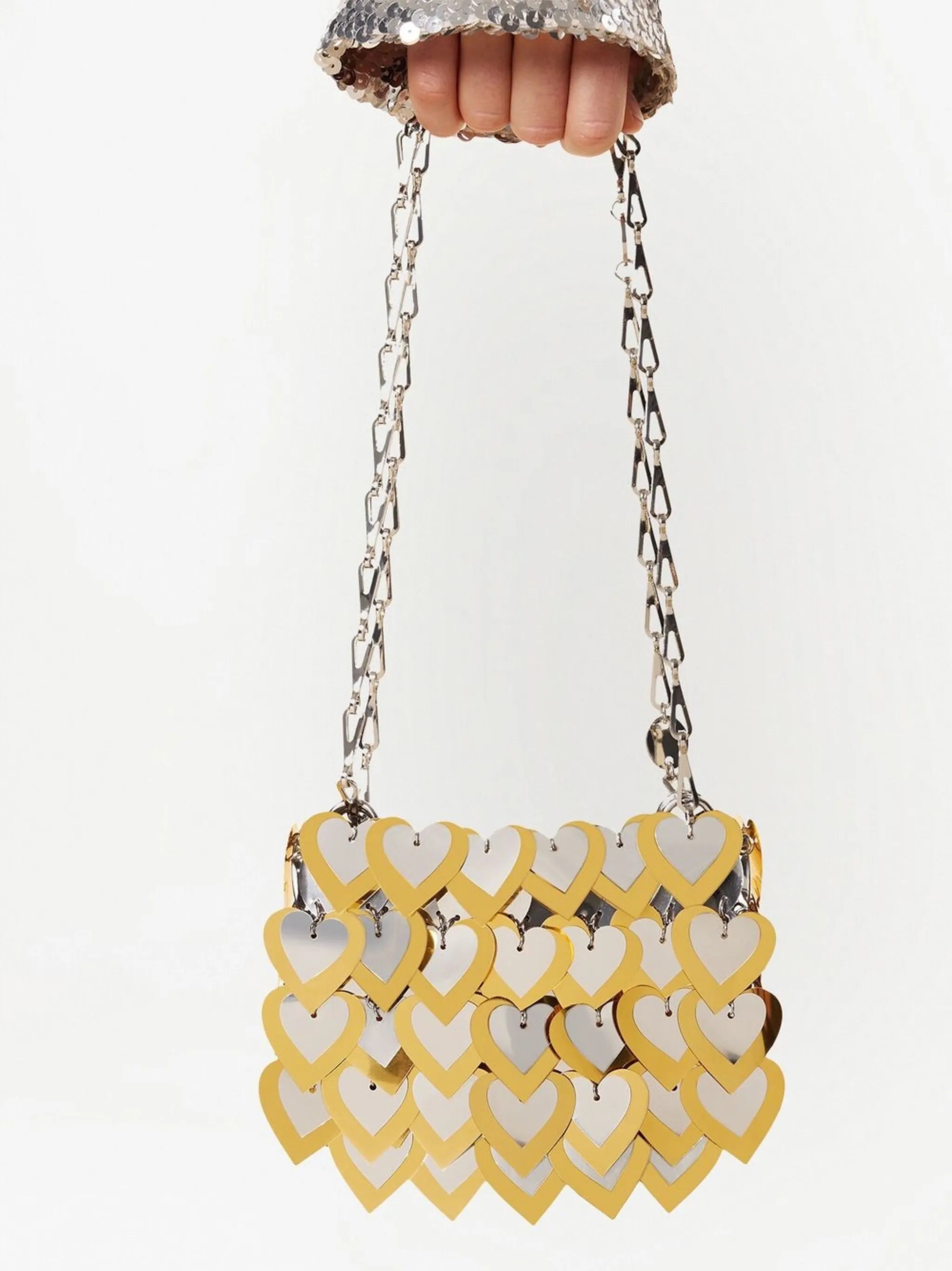 heart-sequin shoulder bag