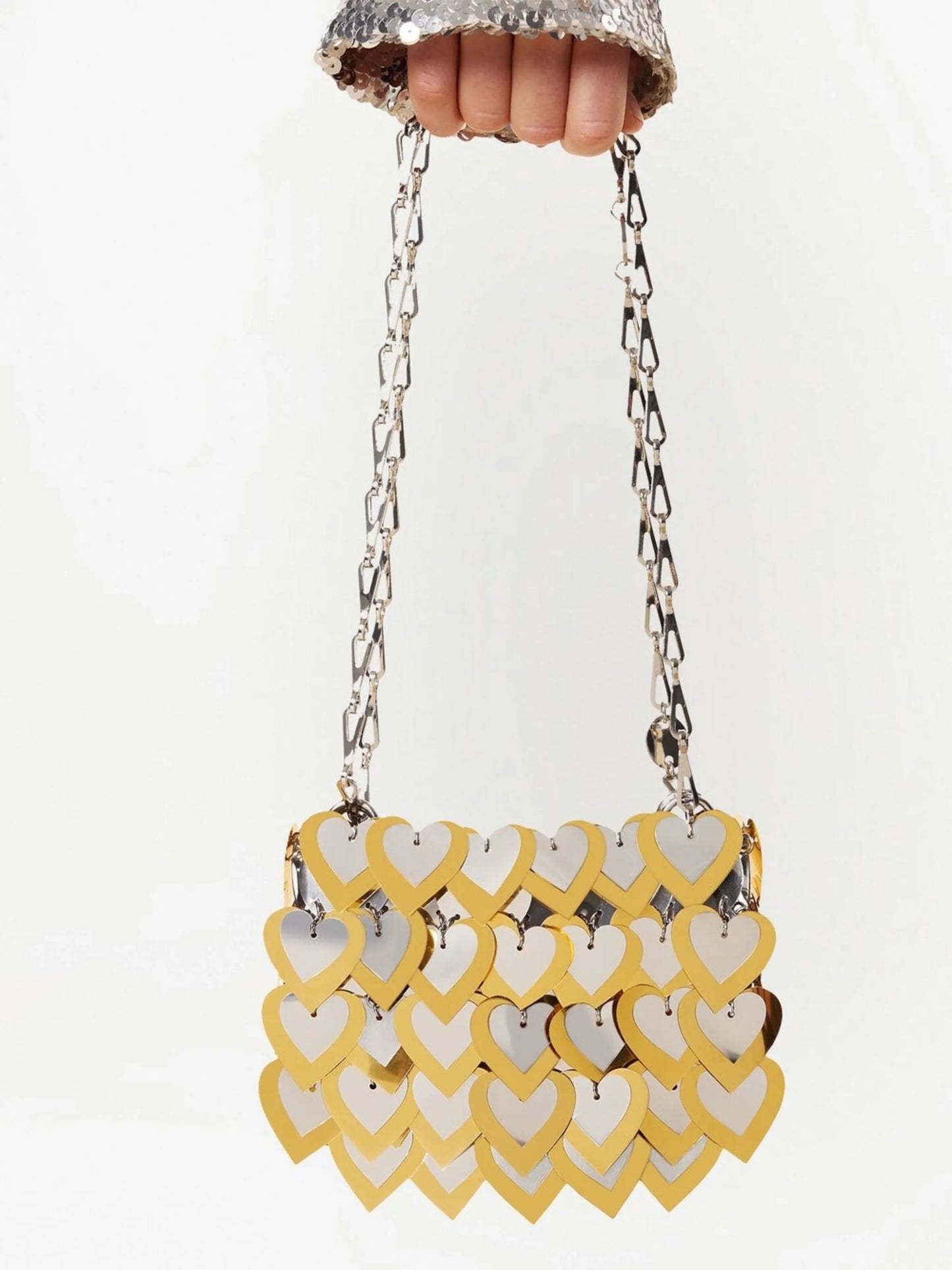 heart-sequin shoulder bag