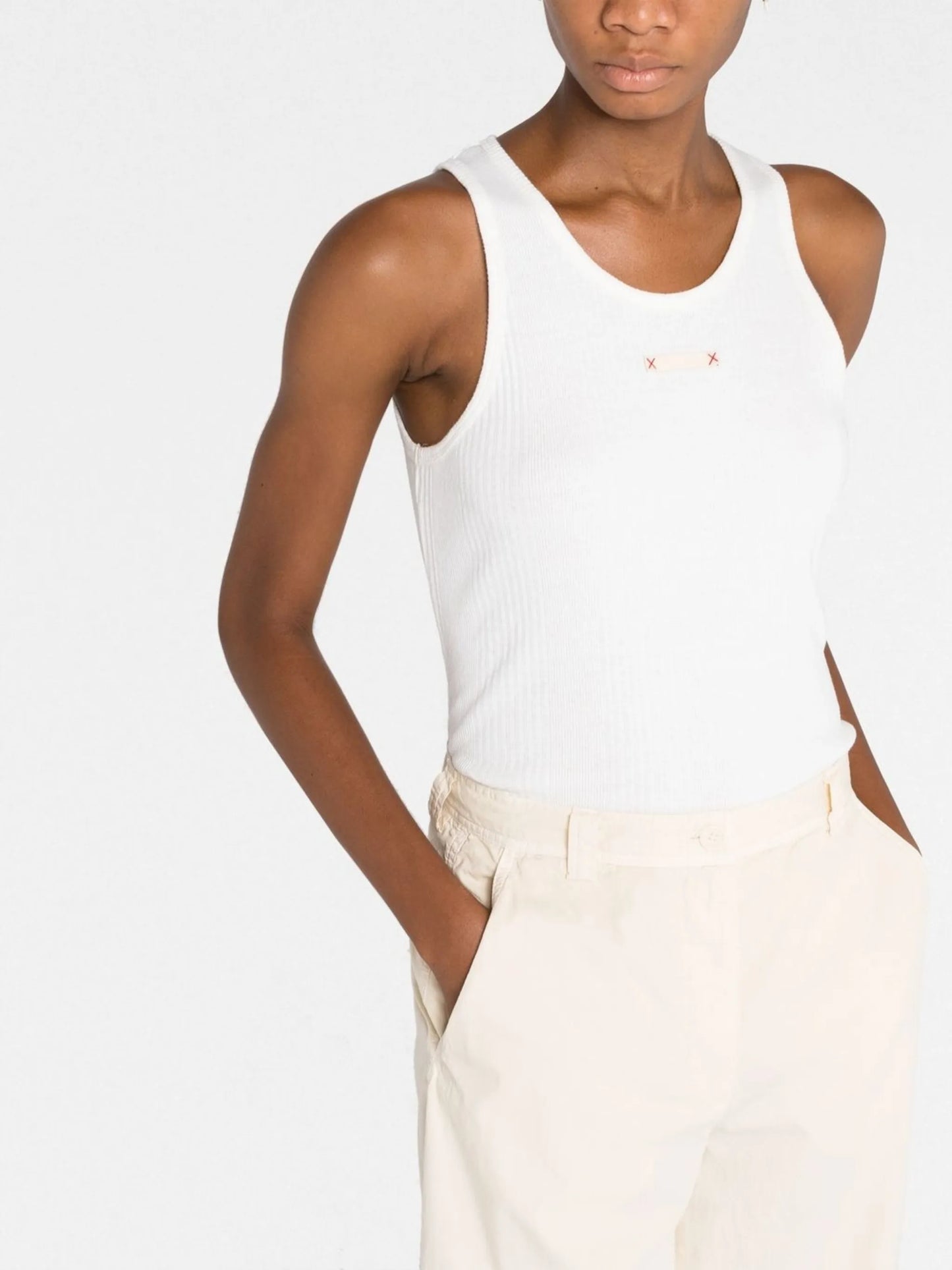 logo-patch tank top