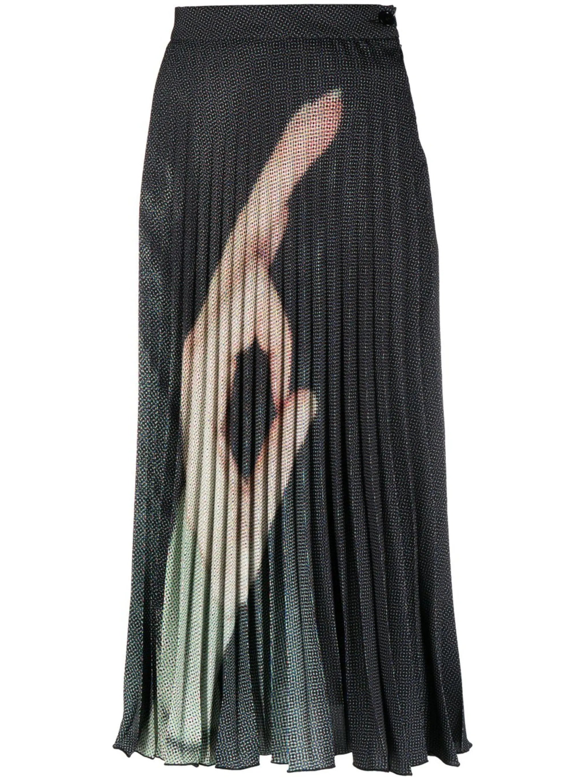 high-waisted pleated skirt