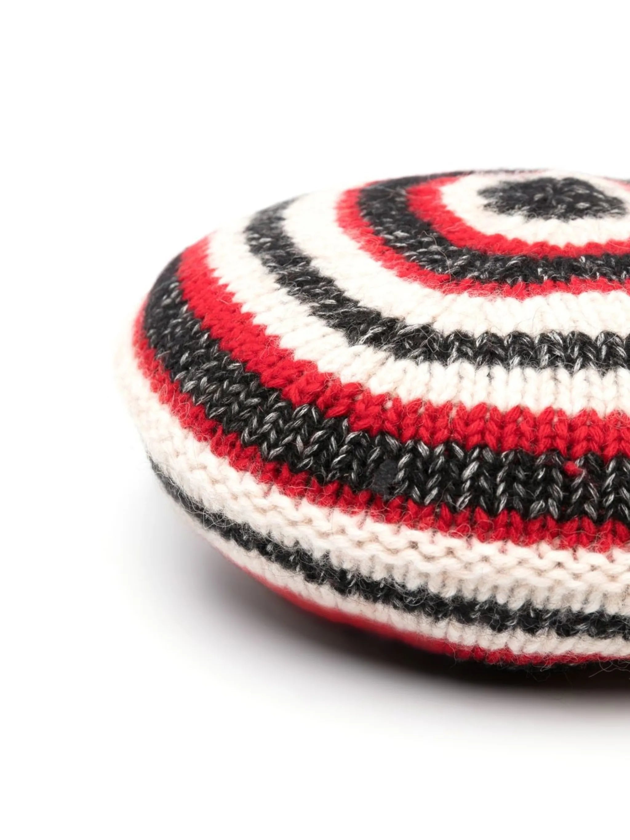 striped knitted beret