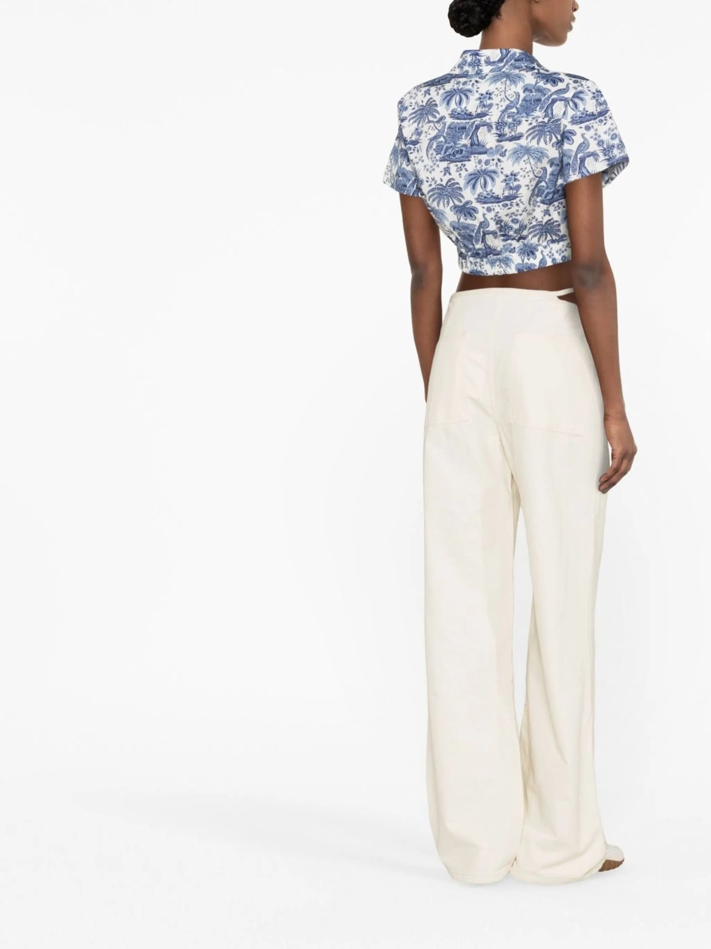 cut-out low-rise jeans