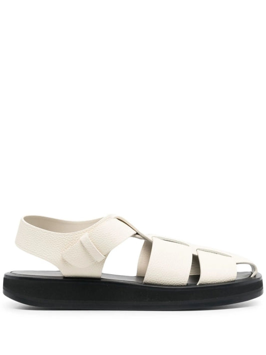 lattice-strap flat sandals