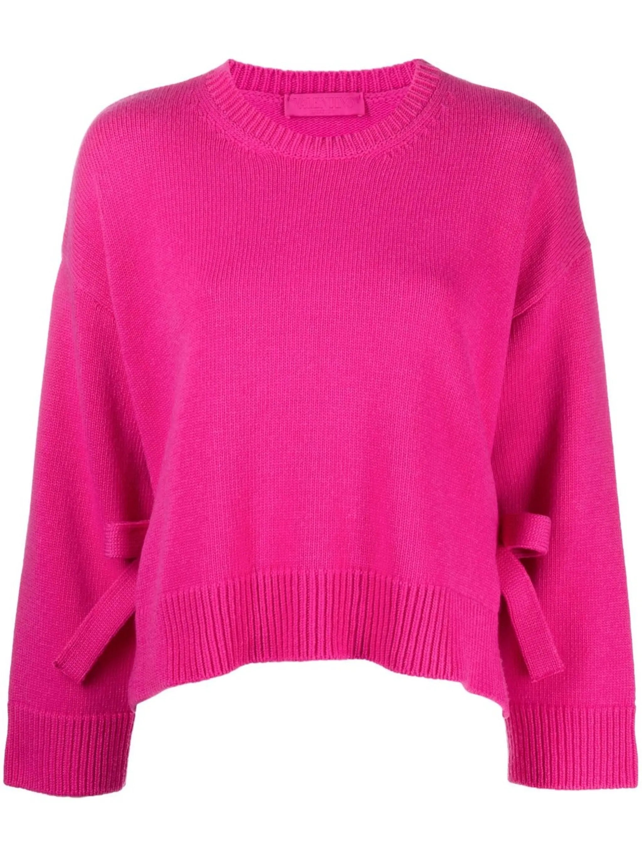 bow-embellished crew neck jumper
