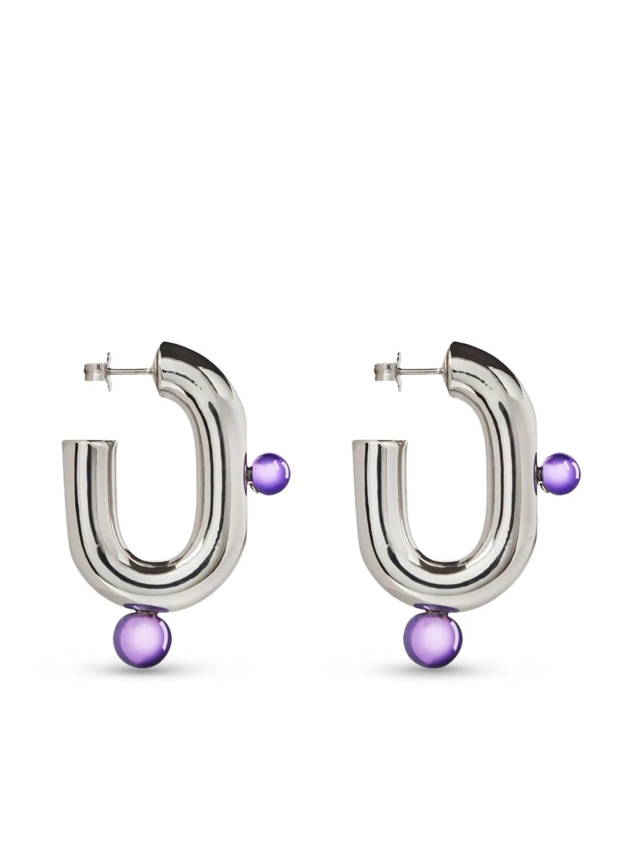 XL pearl-embellished link earrings