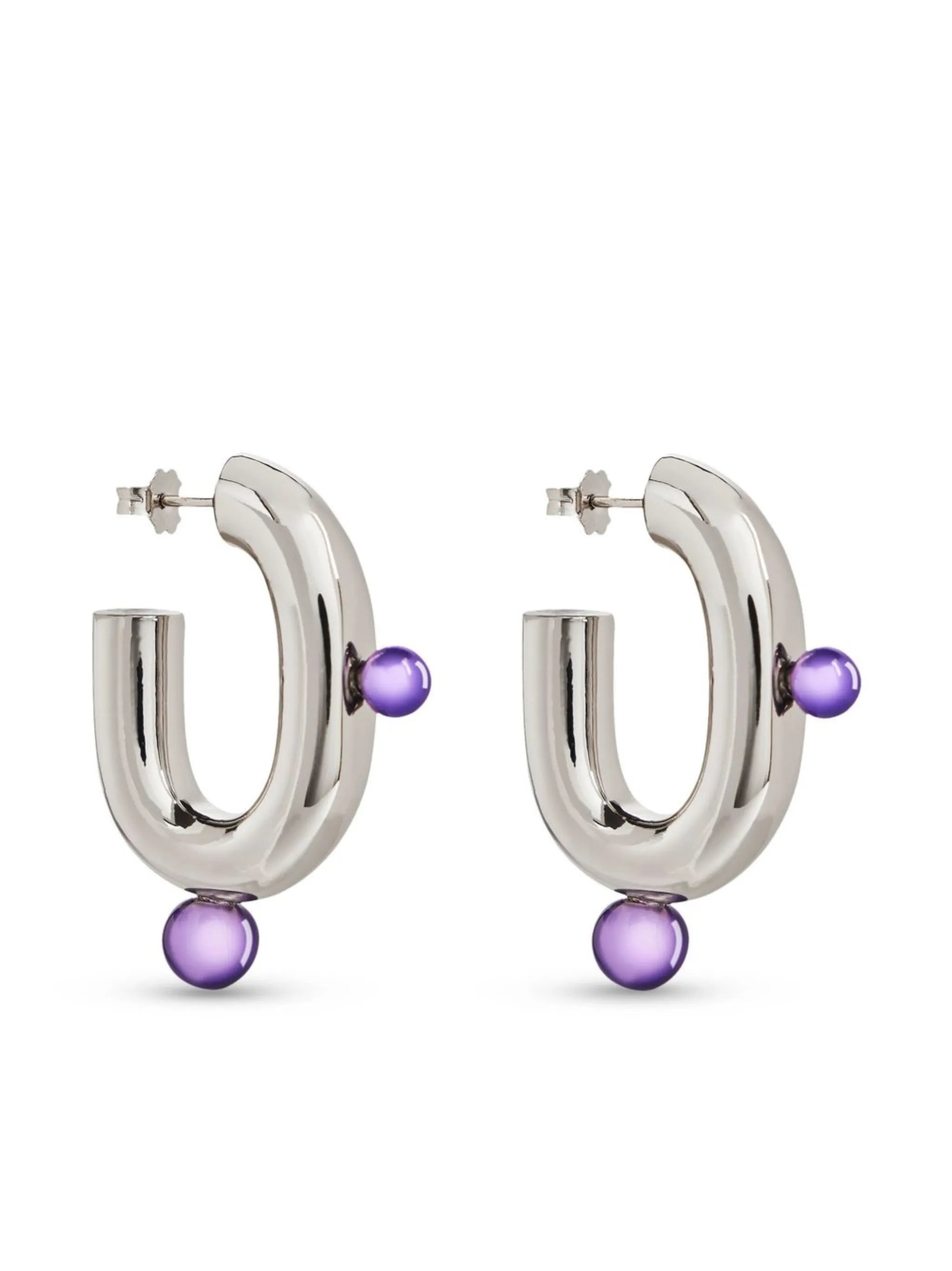 XL pearl-embellished link earrings