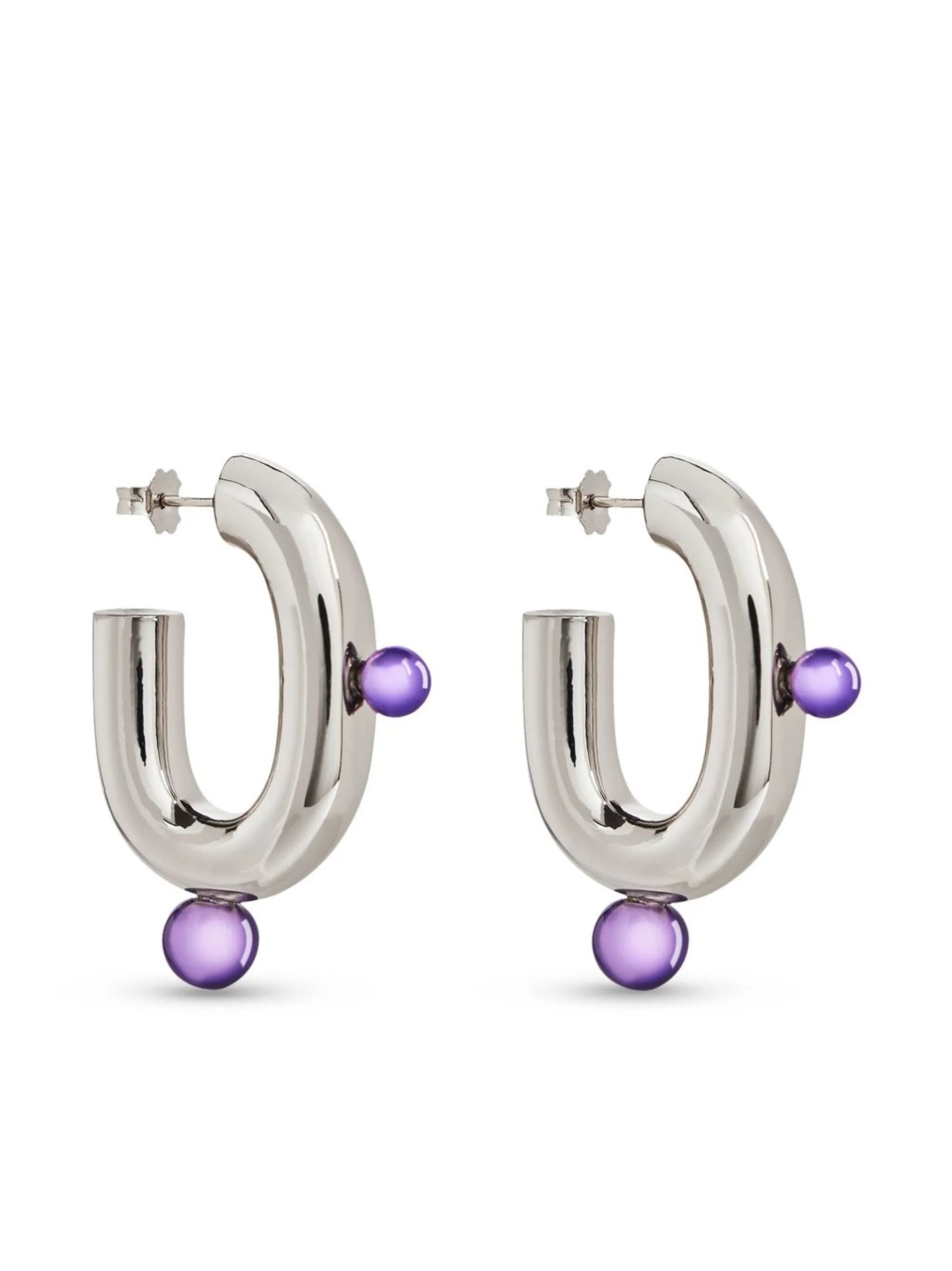 XL pearl-embellished link earrings