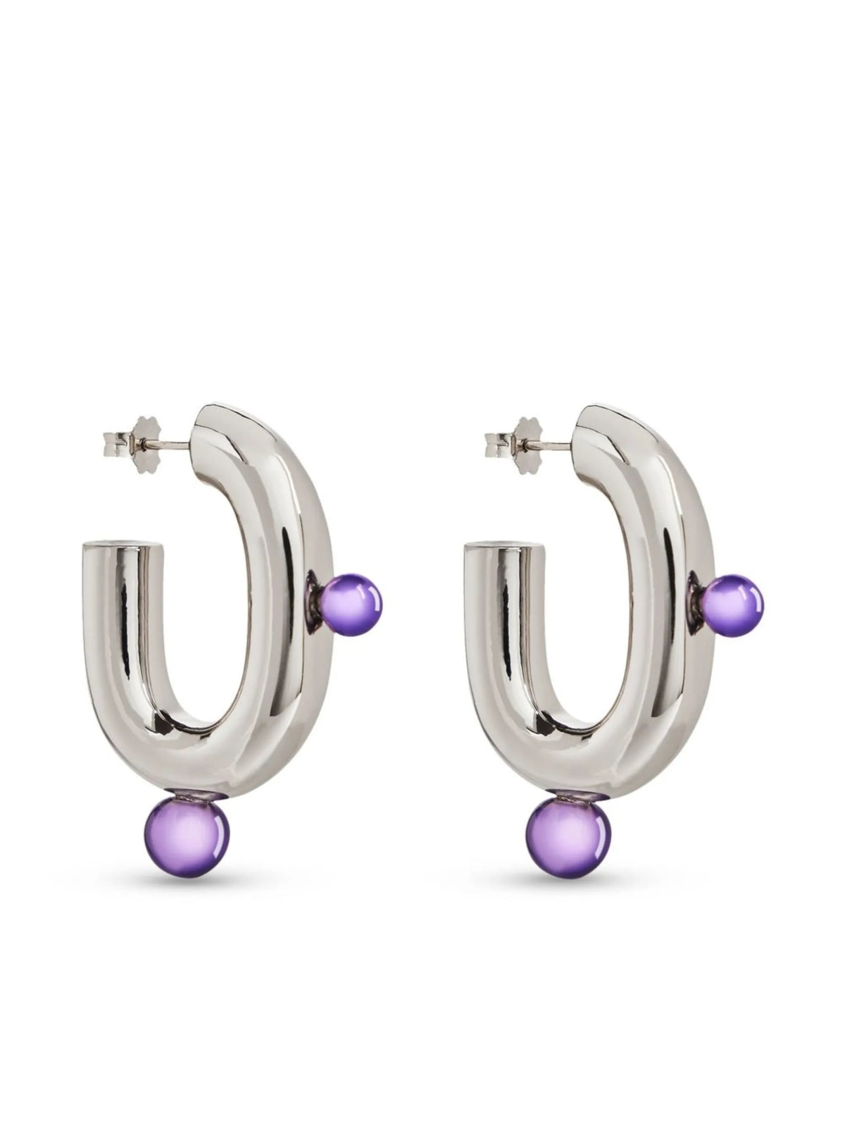 XL pearl-embellished link earrings