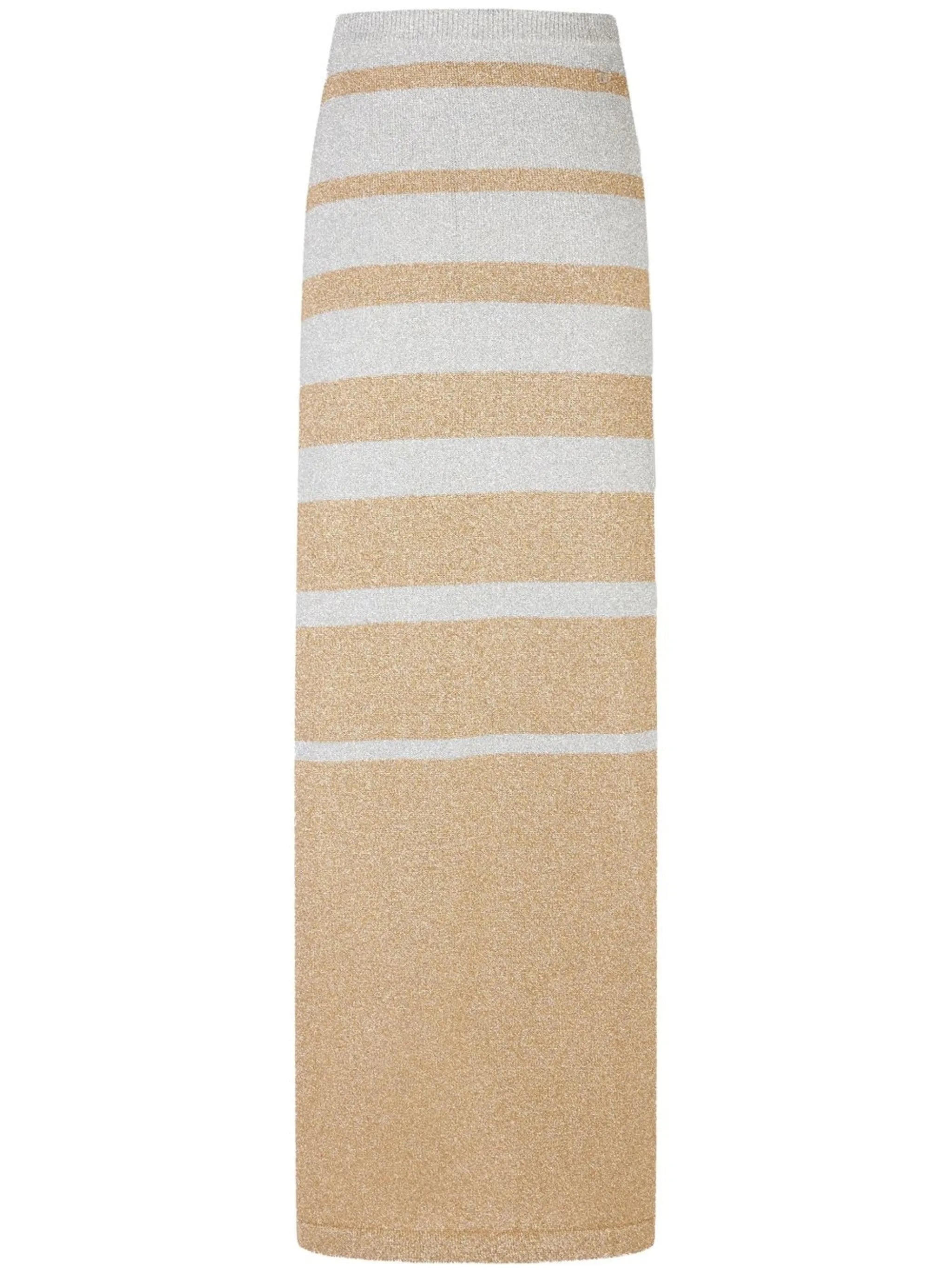striped-pattern lurex maxi skirt
