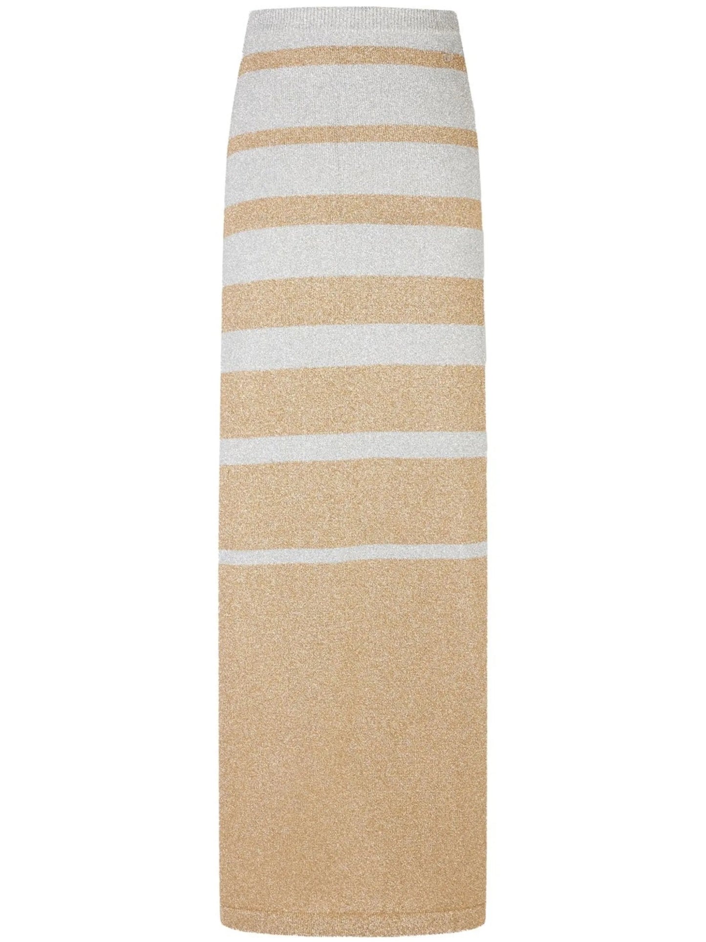 striped-pattern lurex maxi skirt