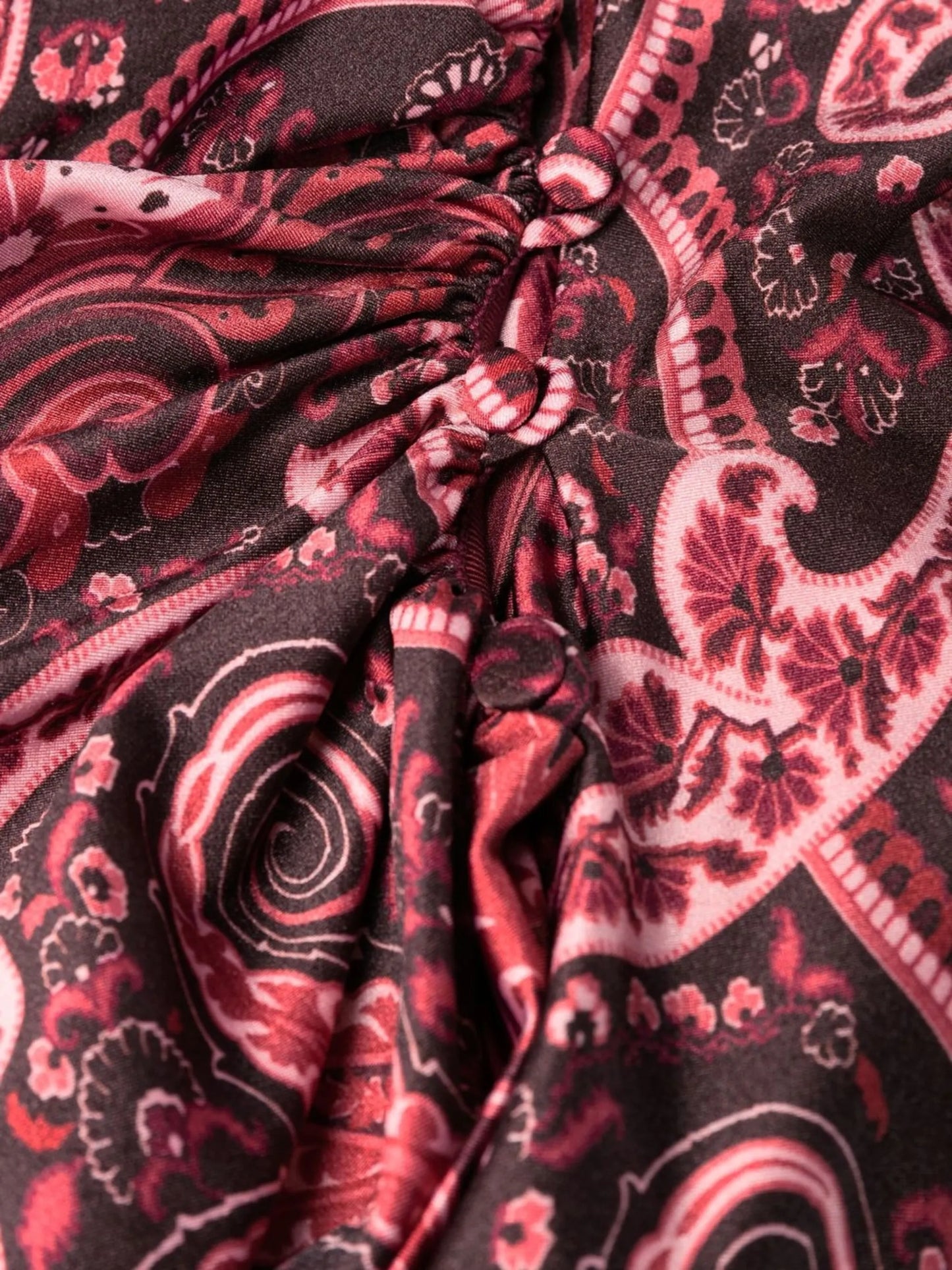 paisley-print one-shoulder dress
