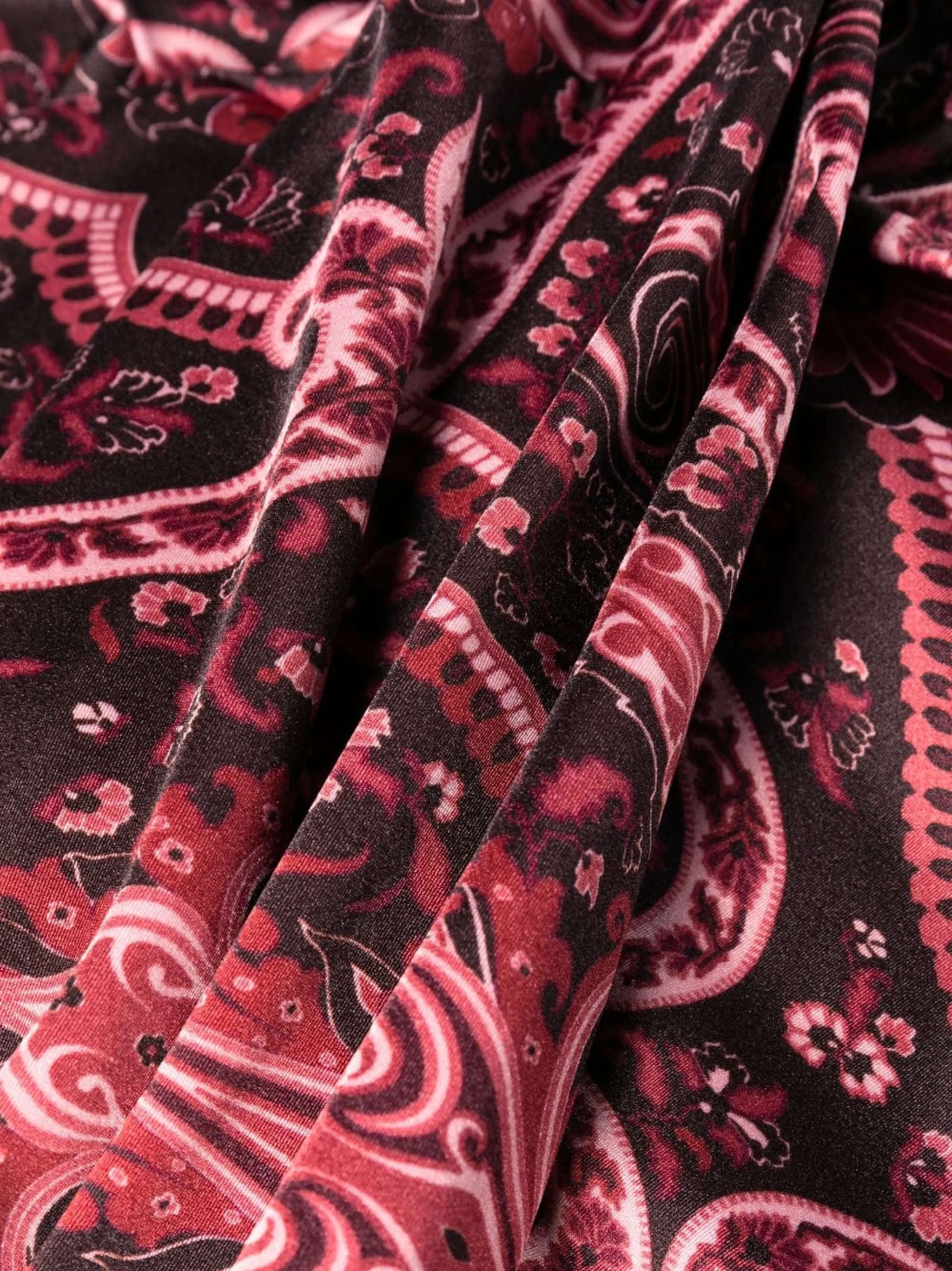 paisley-print one-shoulder dress