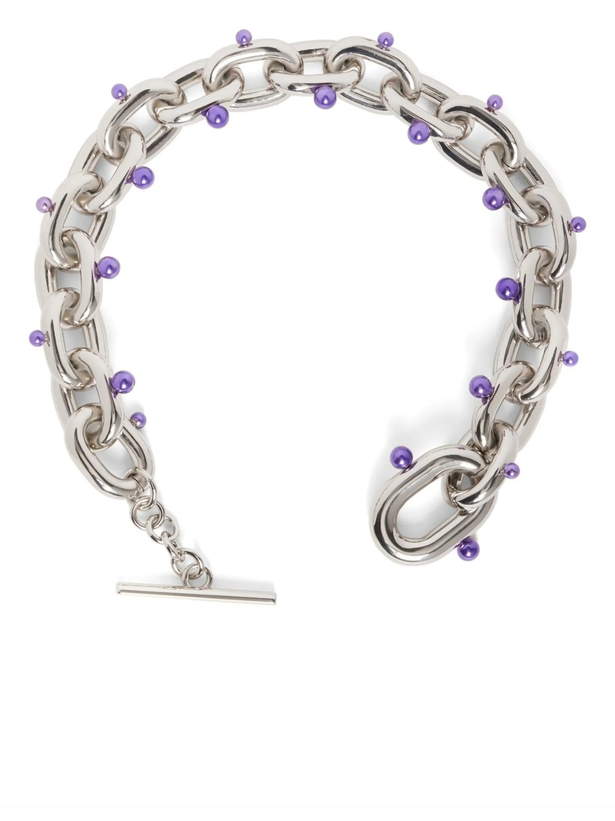XL pearl-embellished chain-link necklace