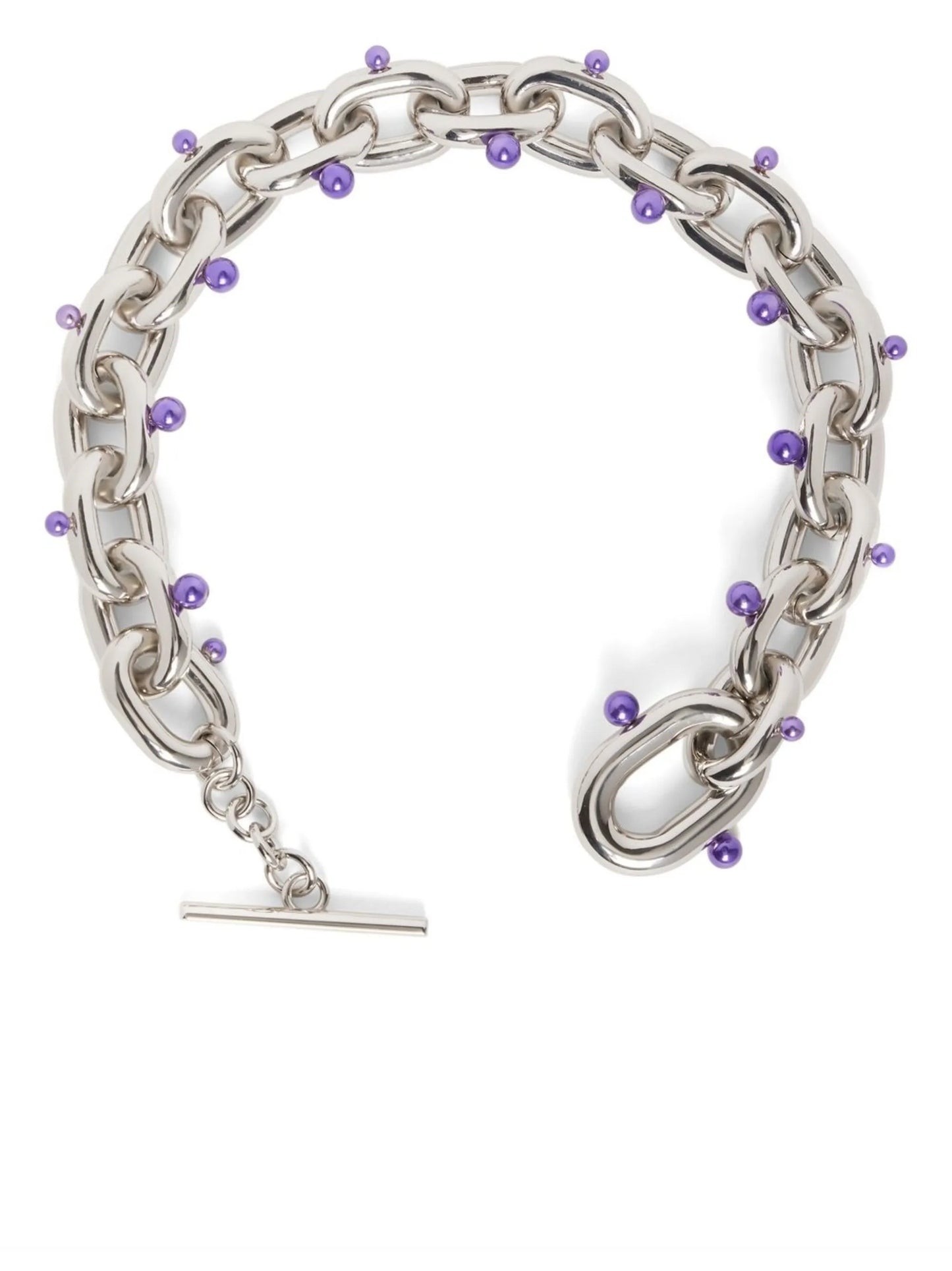 XL pearl-embellished chain-link necklace
