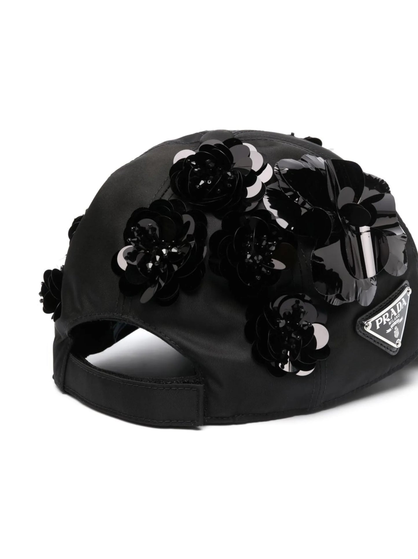 floral-appliqué baseball cap