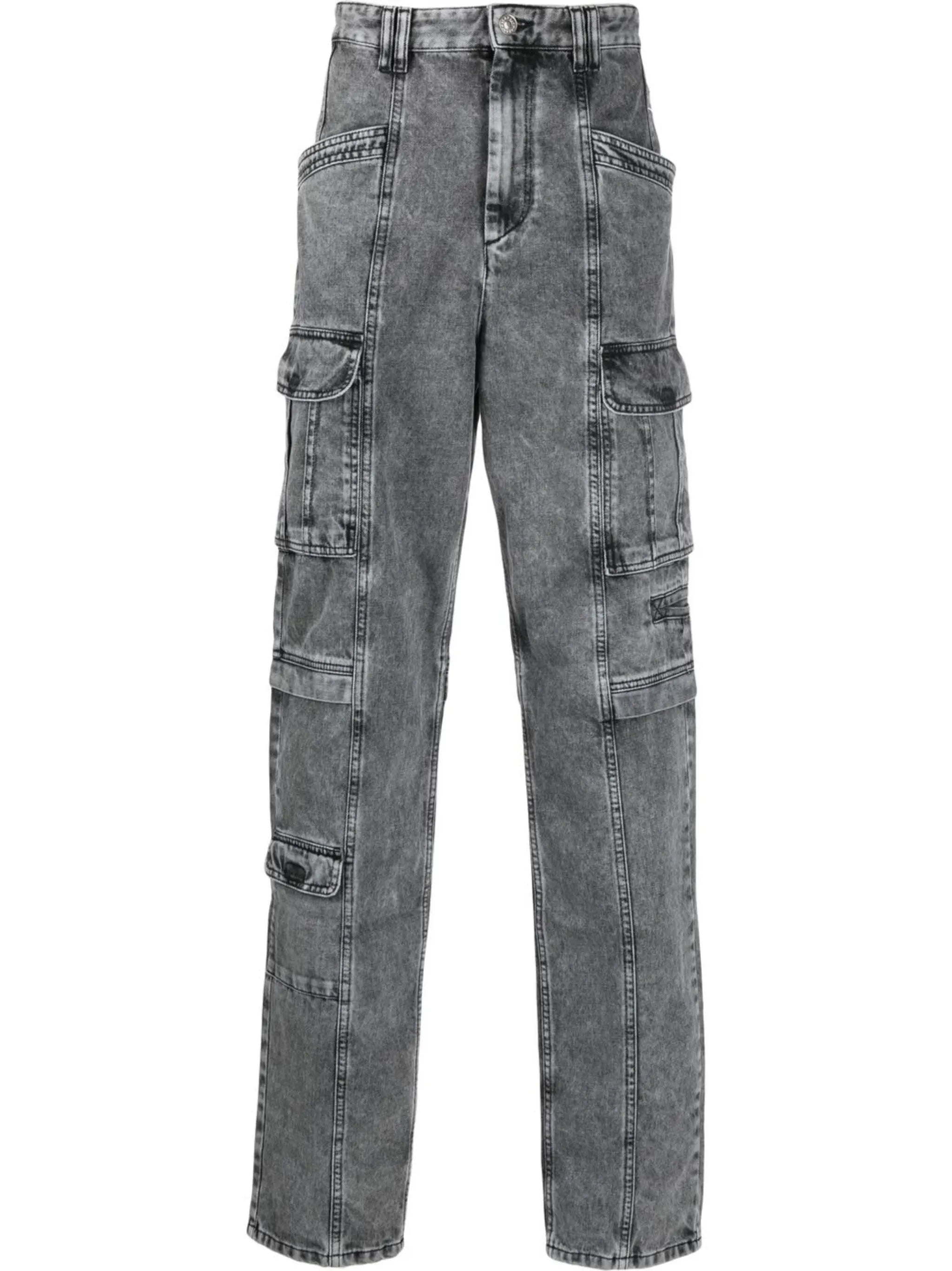 mid-rise straight-leg jeans