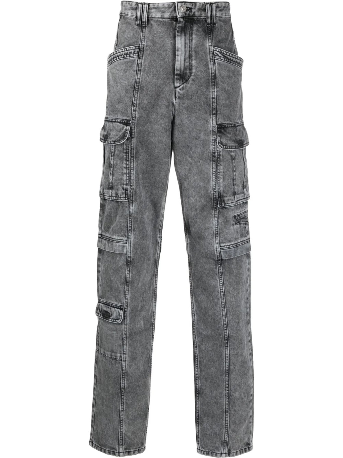 mid-rise straight-leg jeans