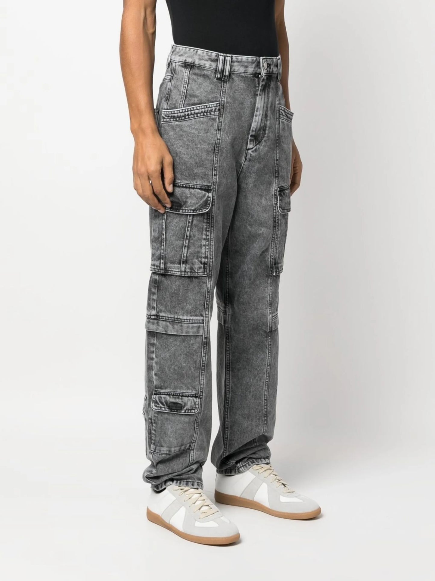 mid-rise straight-leg jeans