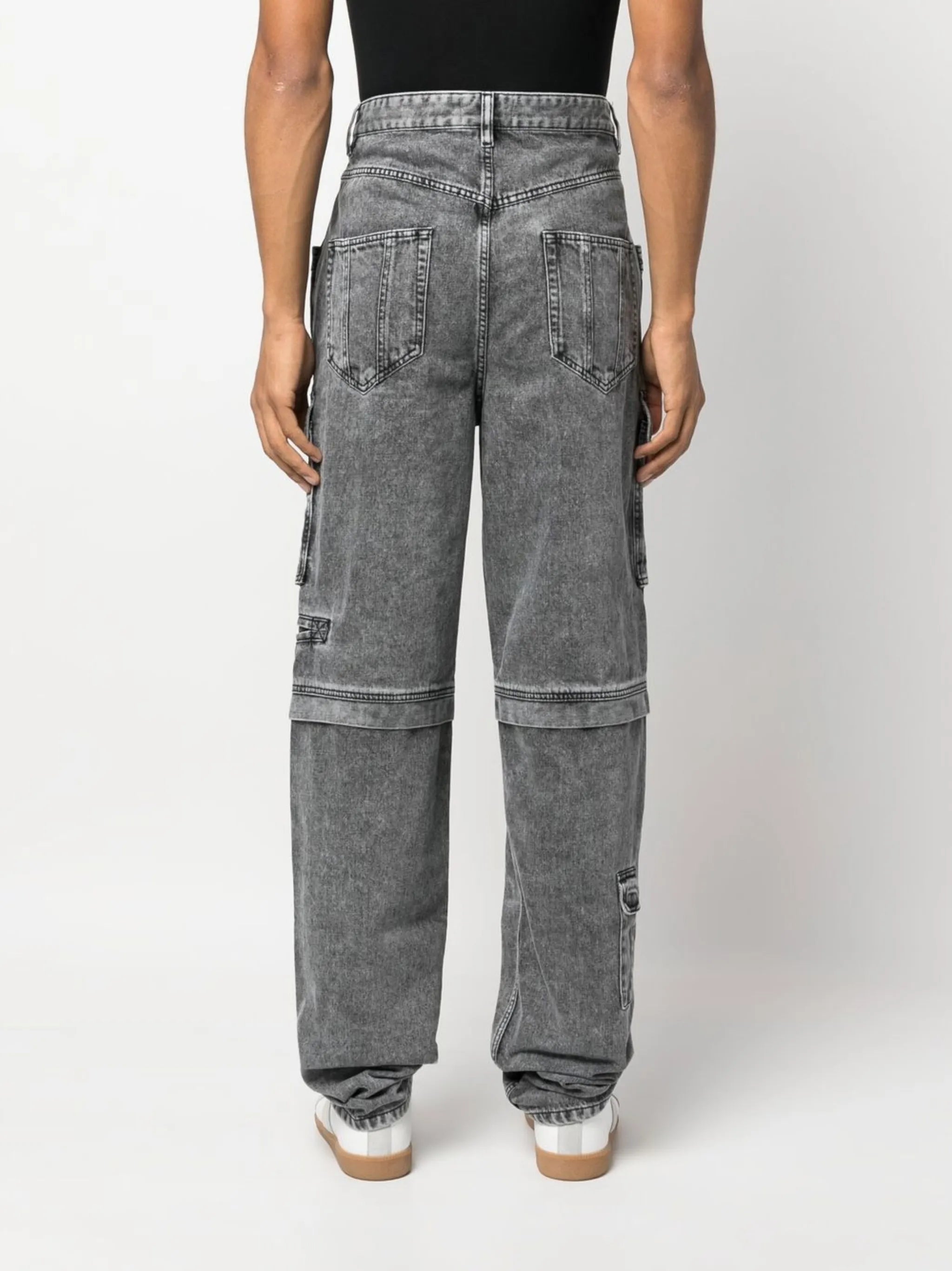 mid-rise straight-leg jeans