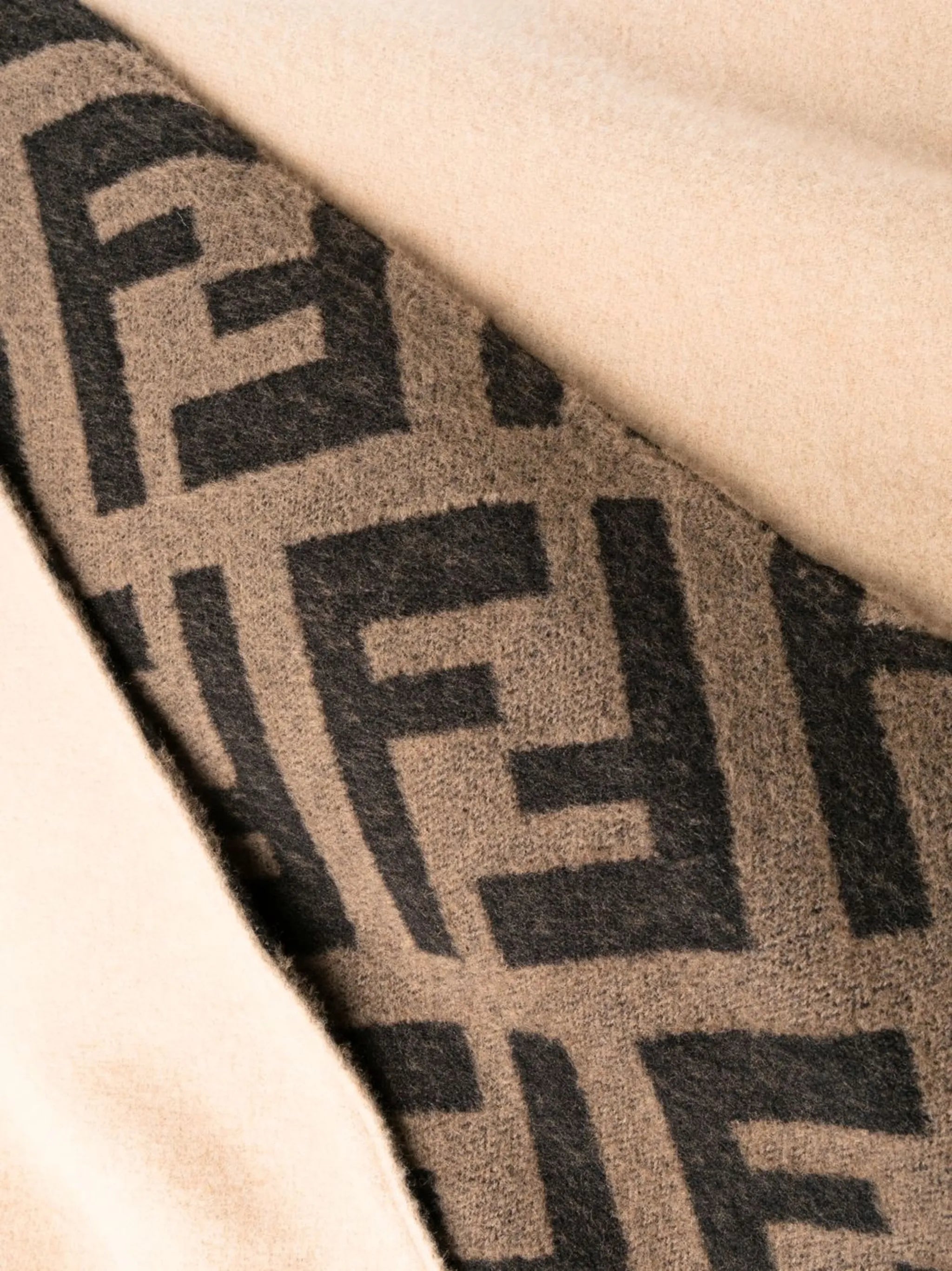 FF logo-print knitted poncho