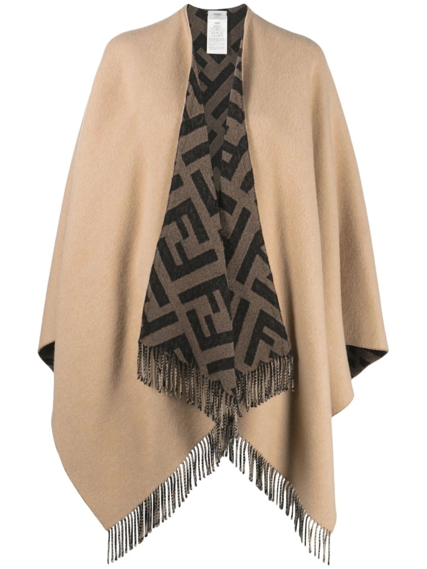 FF logo-print knitted poncho