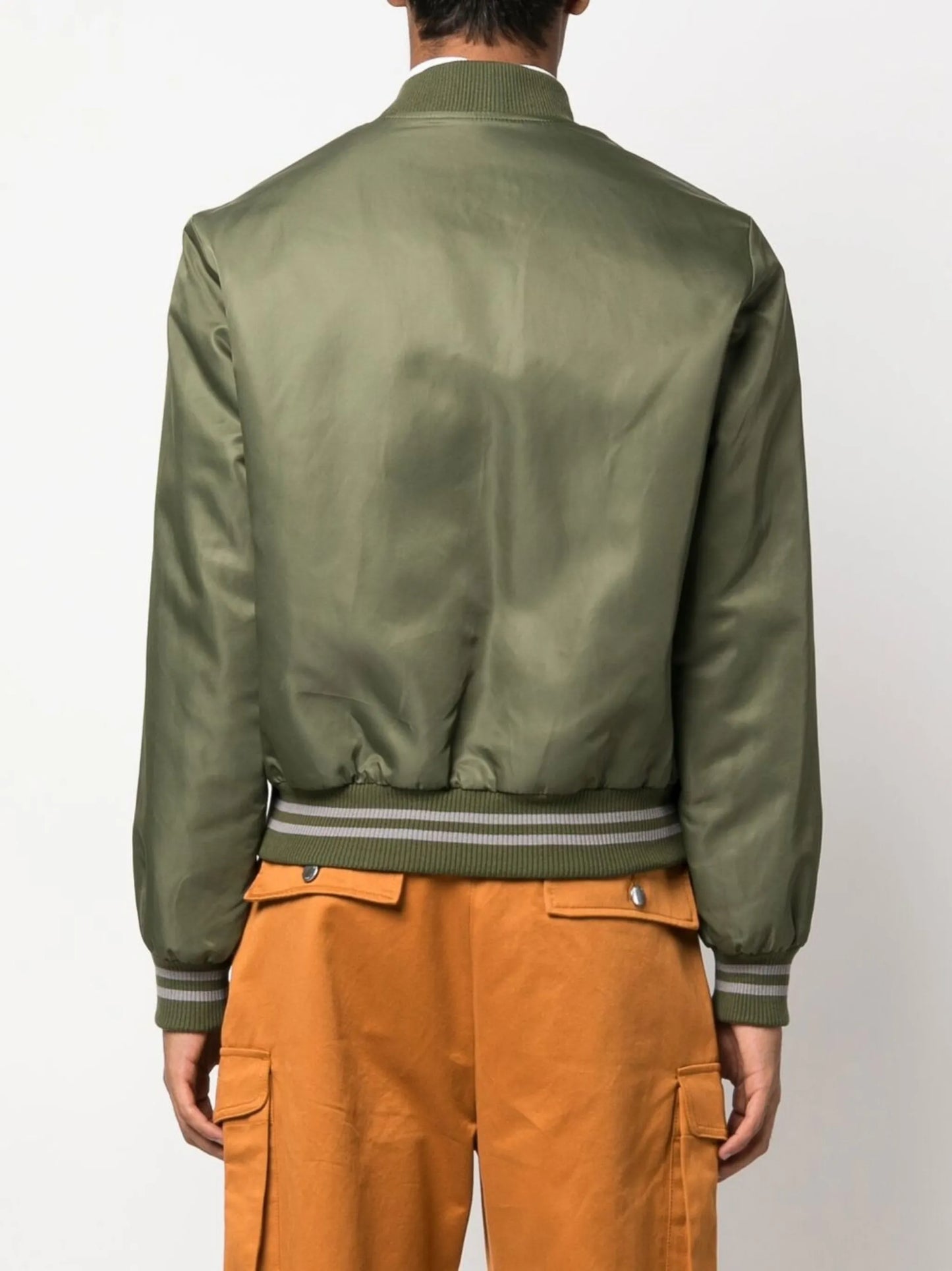 embroidered-logo bomber jacket