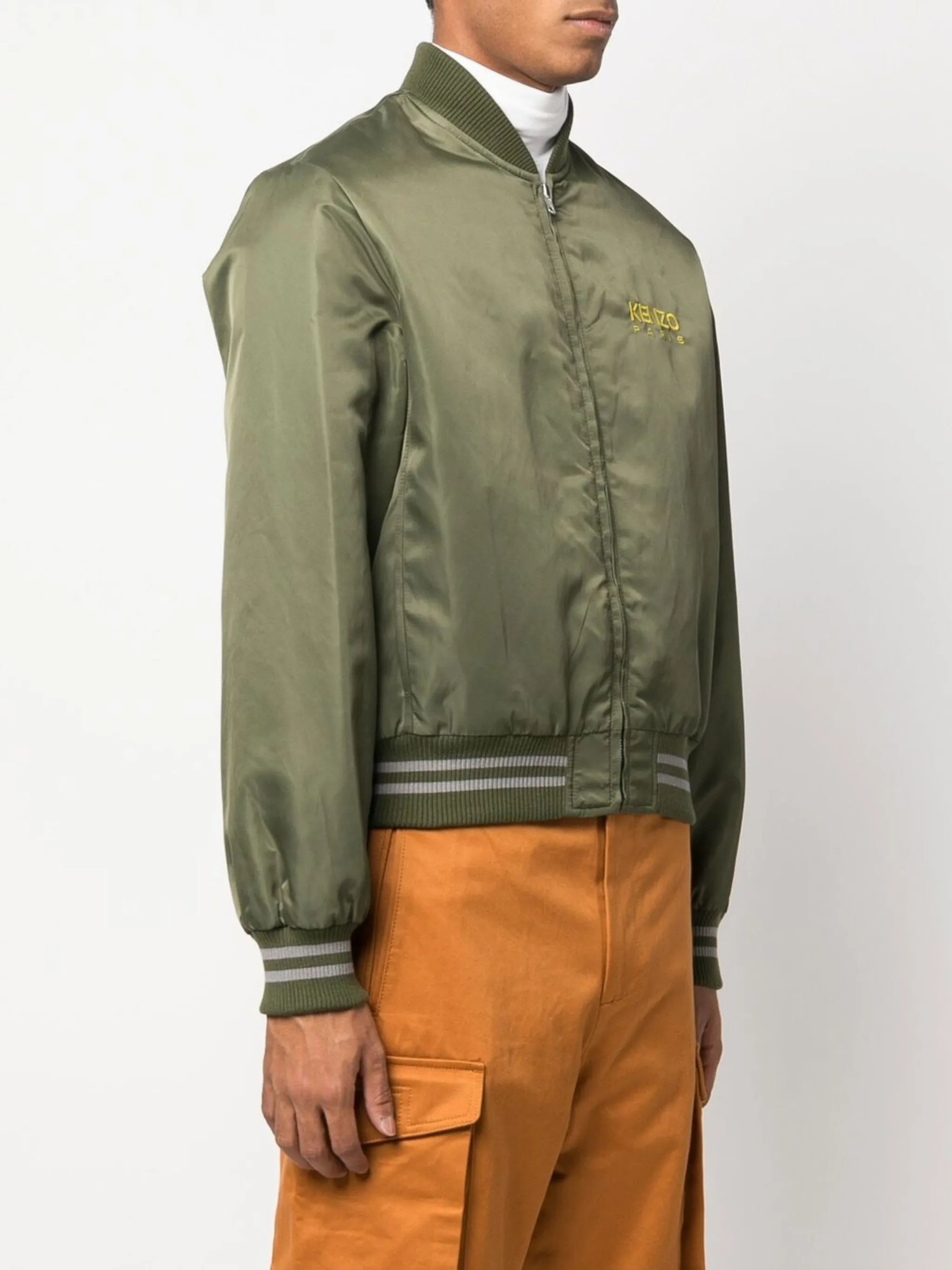 embroidered-logo bomber jacket