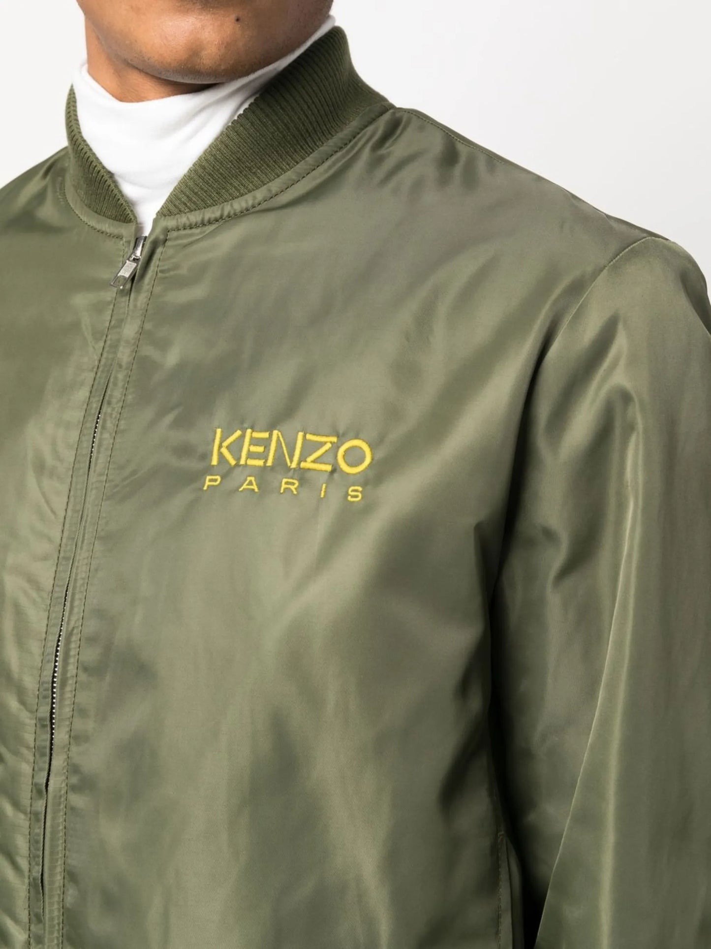 embroidered-logo bomber jacket