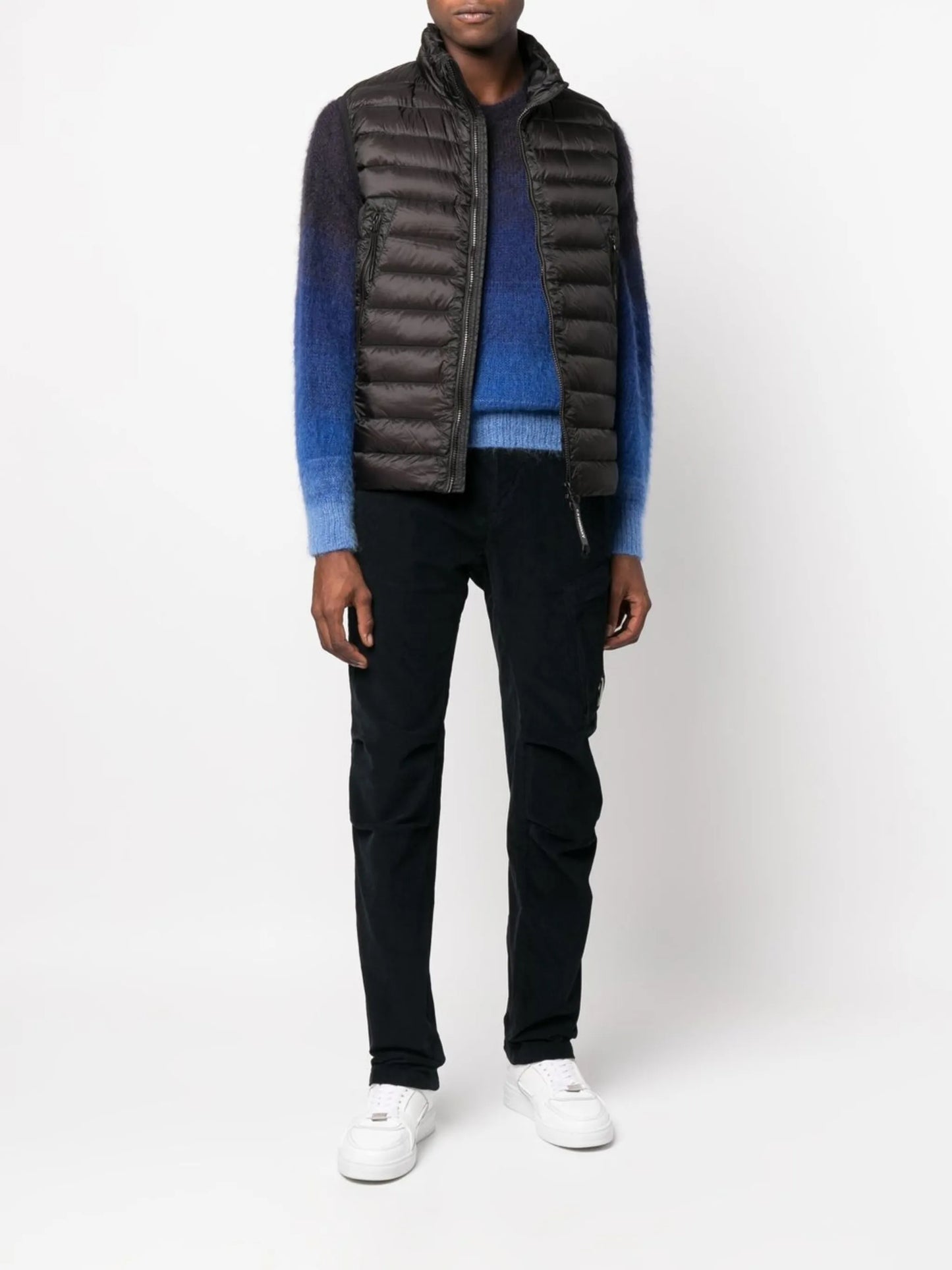 Lens-detail corduroy cargo trousers