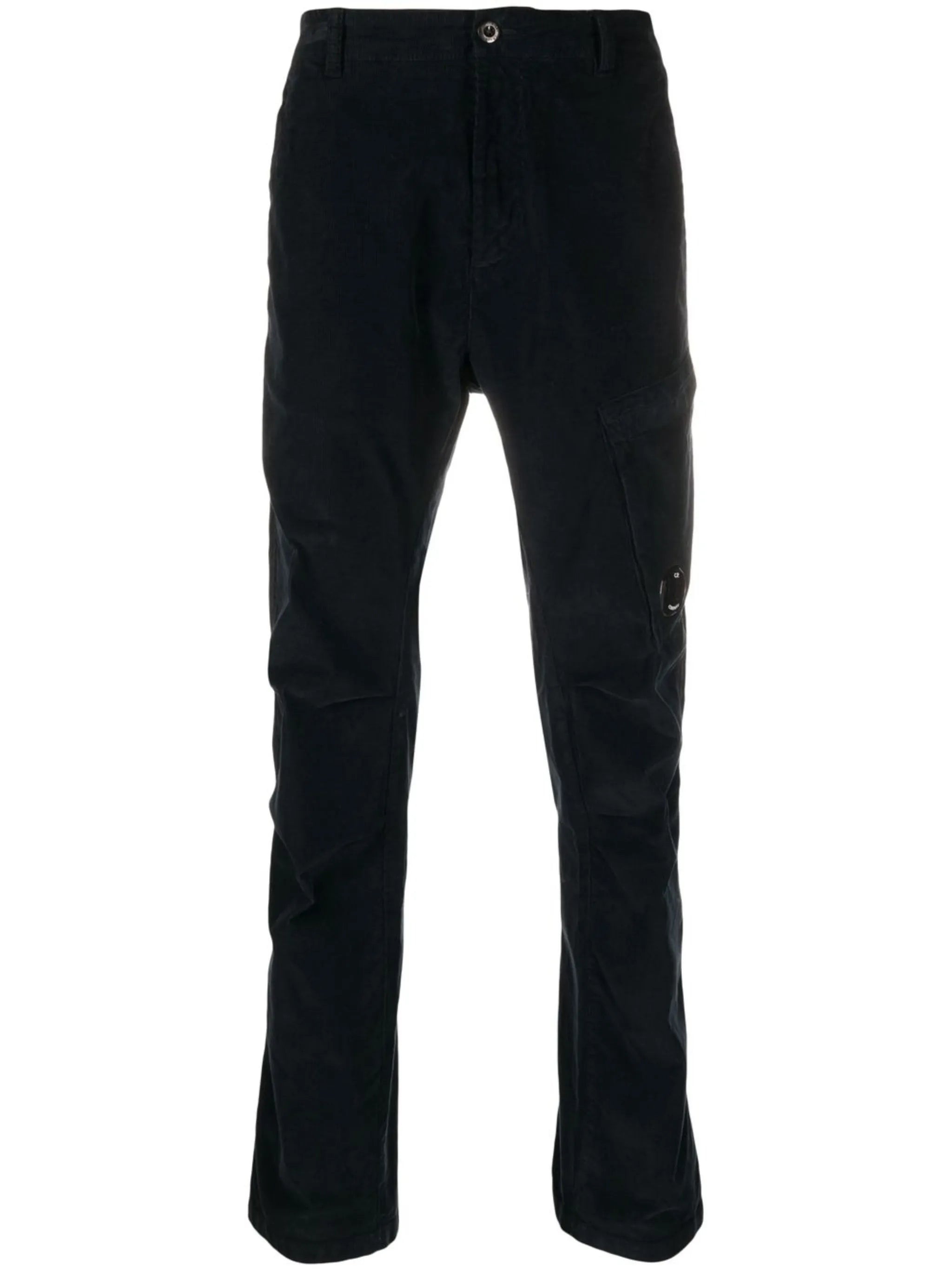 Lens-detail corduroy cargo trousers