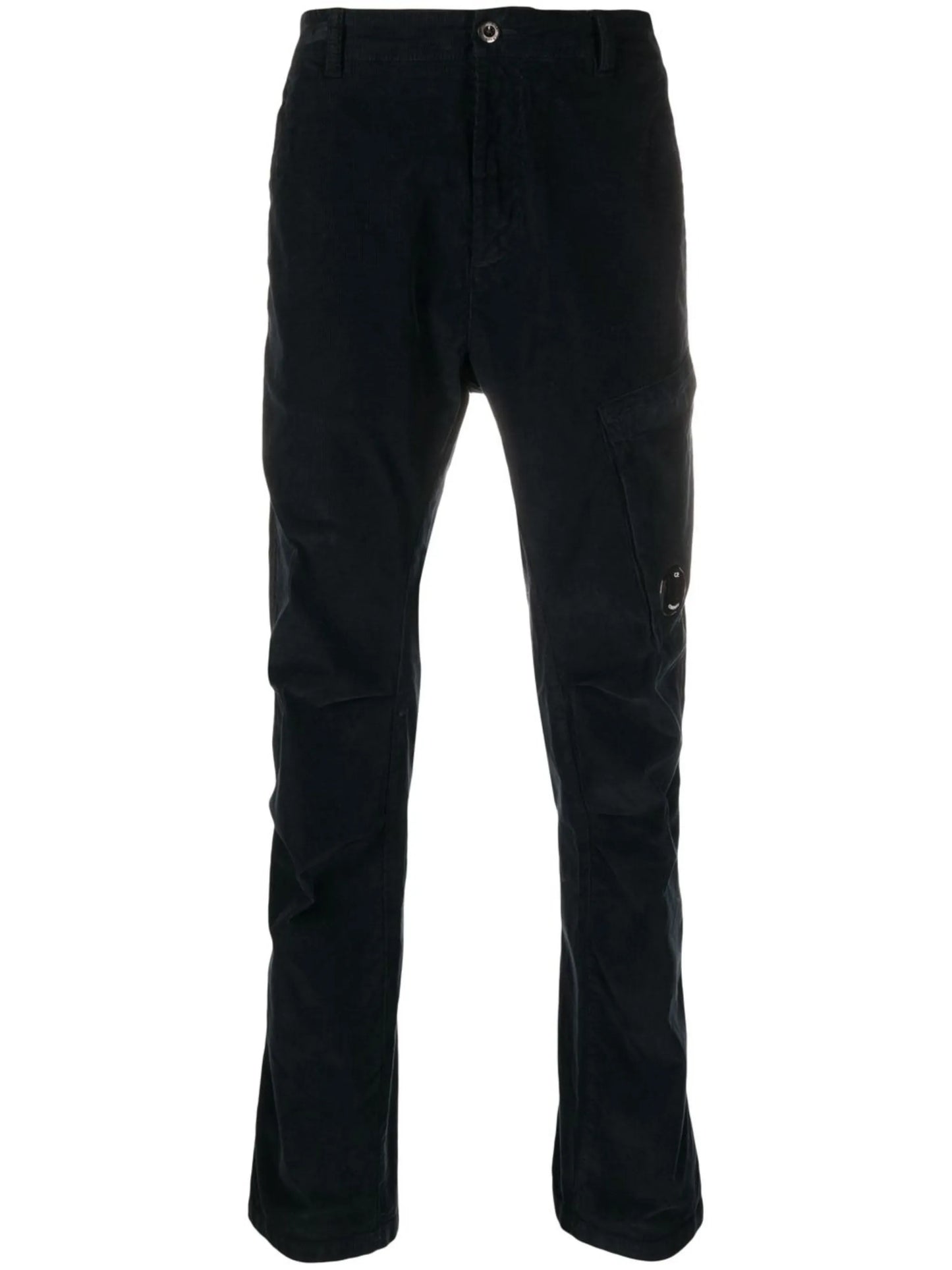 Lens-detail corduroy cargo trousers