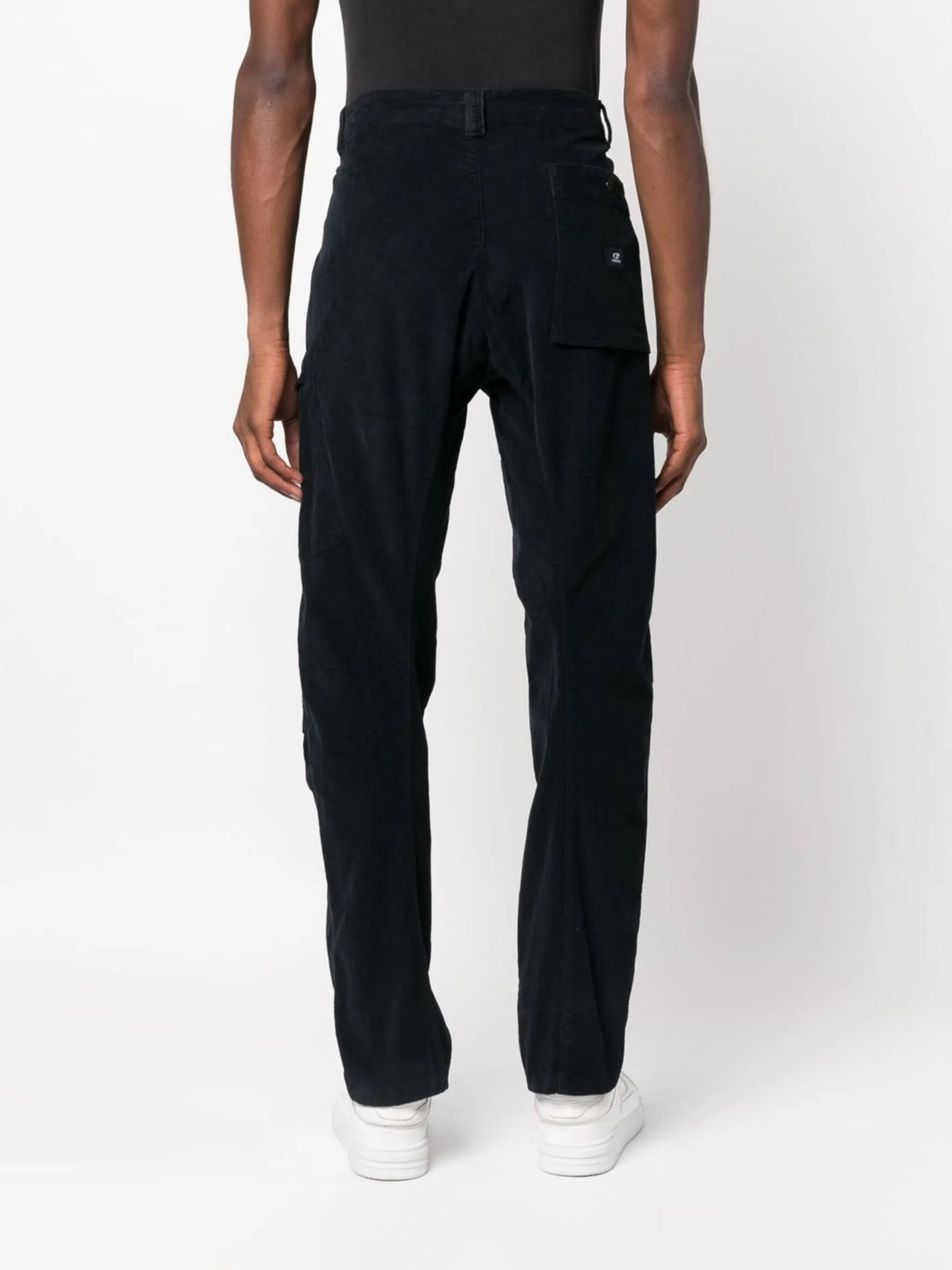 Lens-detail corduroy cargo trousers