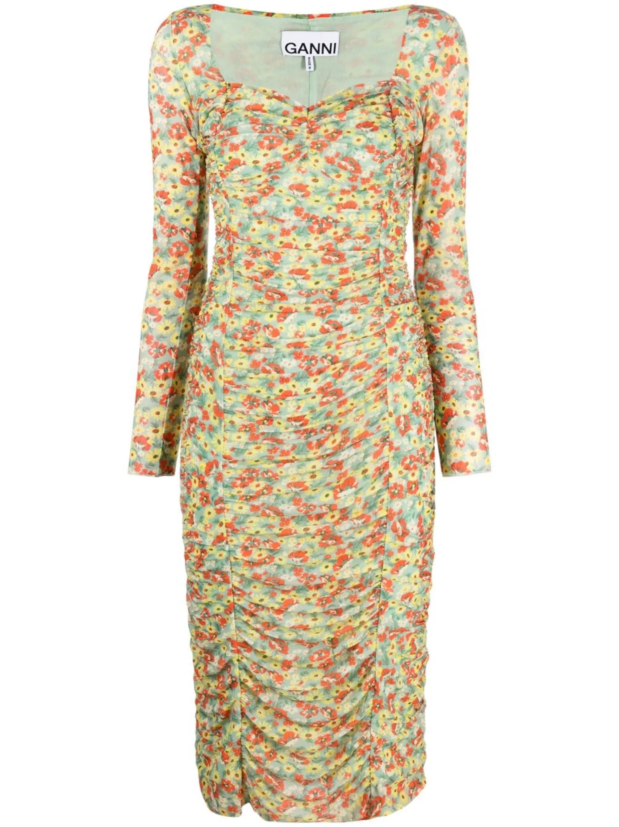 floral-print midi dress