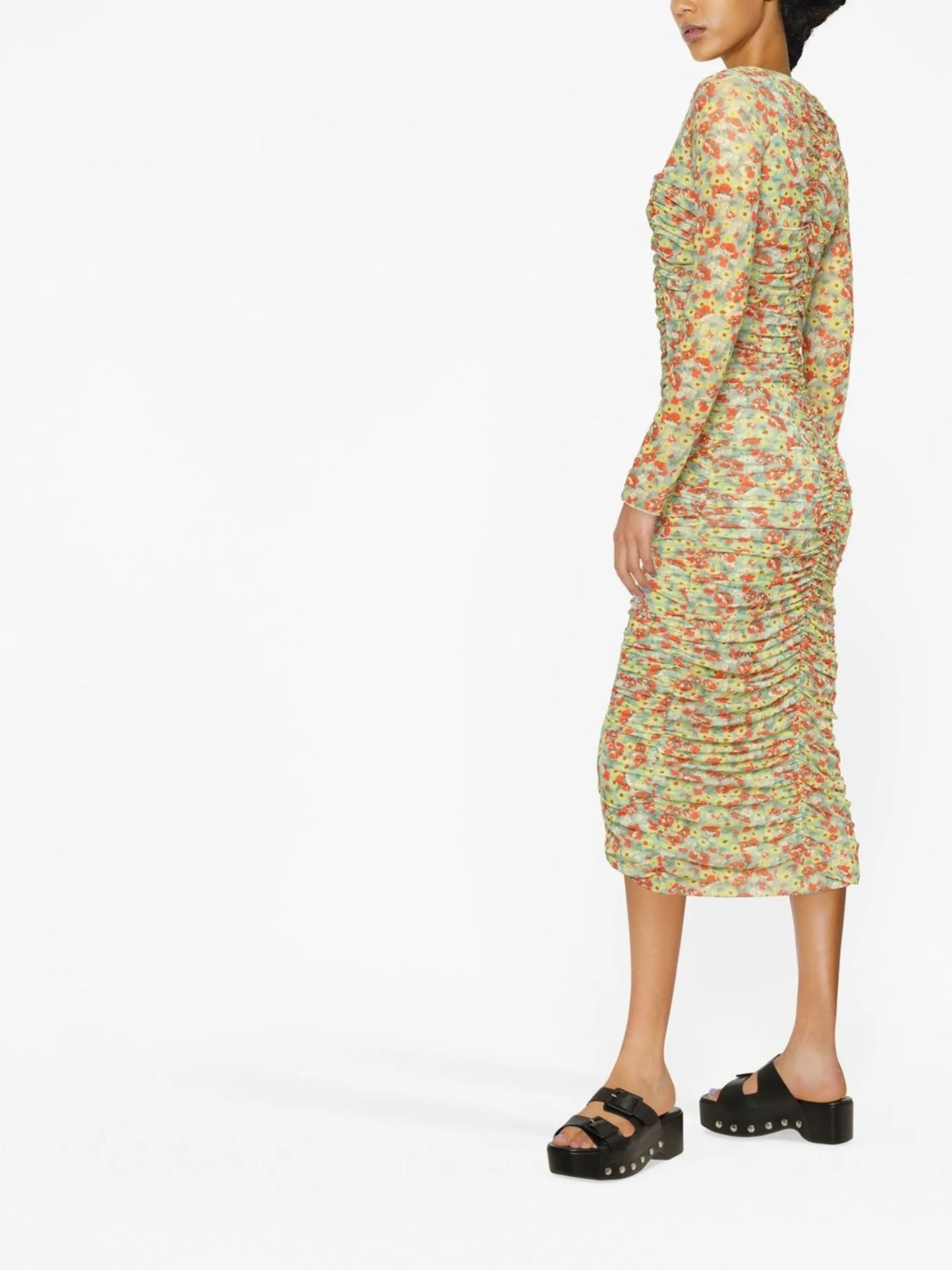 floral-print midi dress