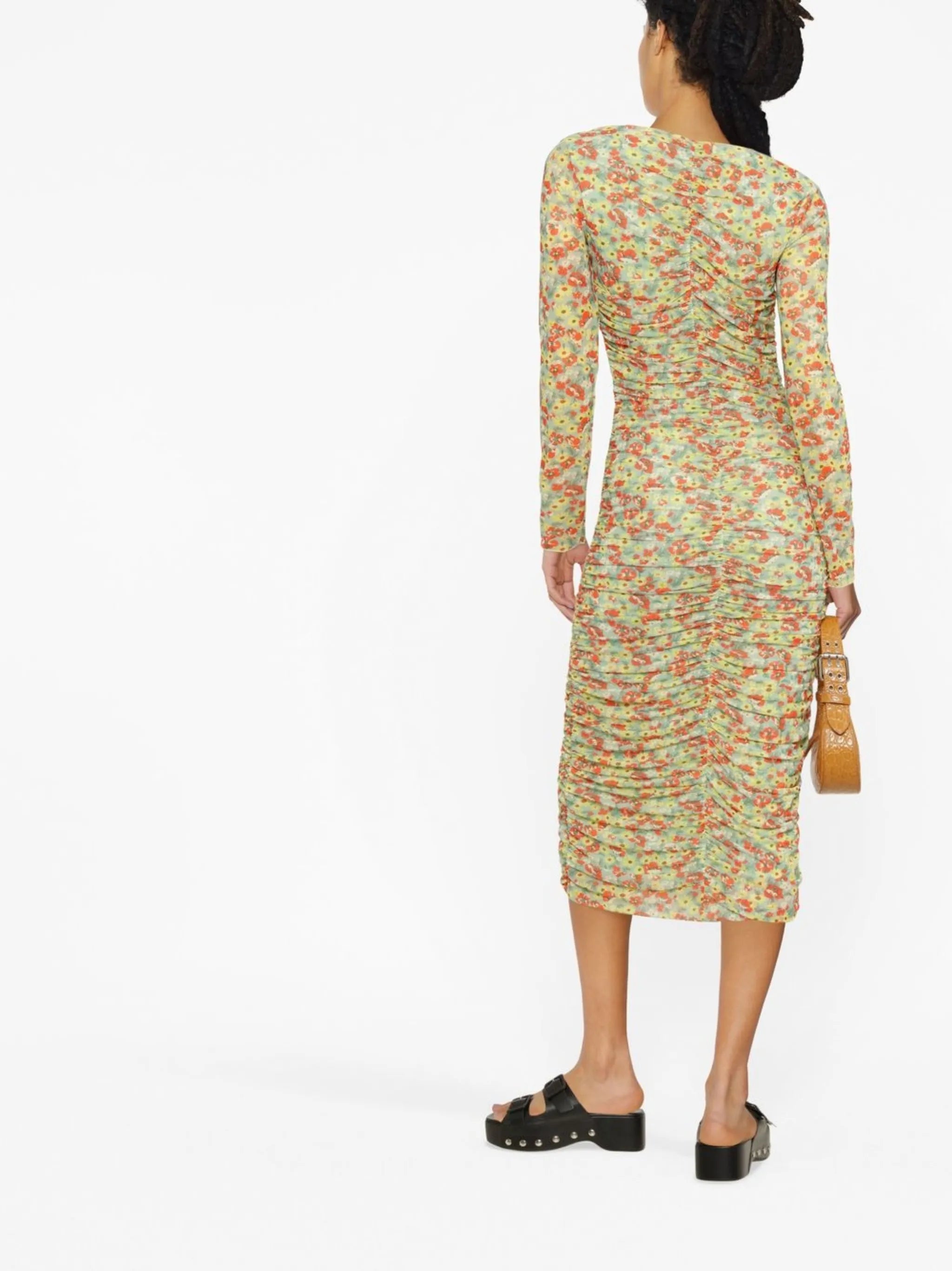 floral-print midi dress