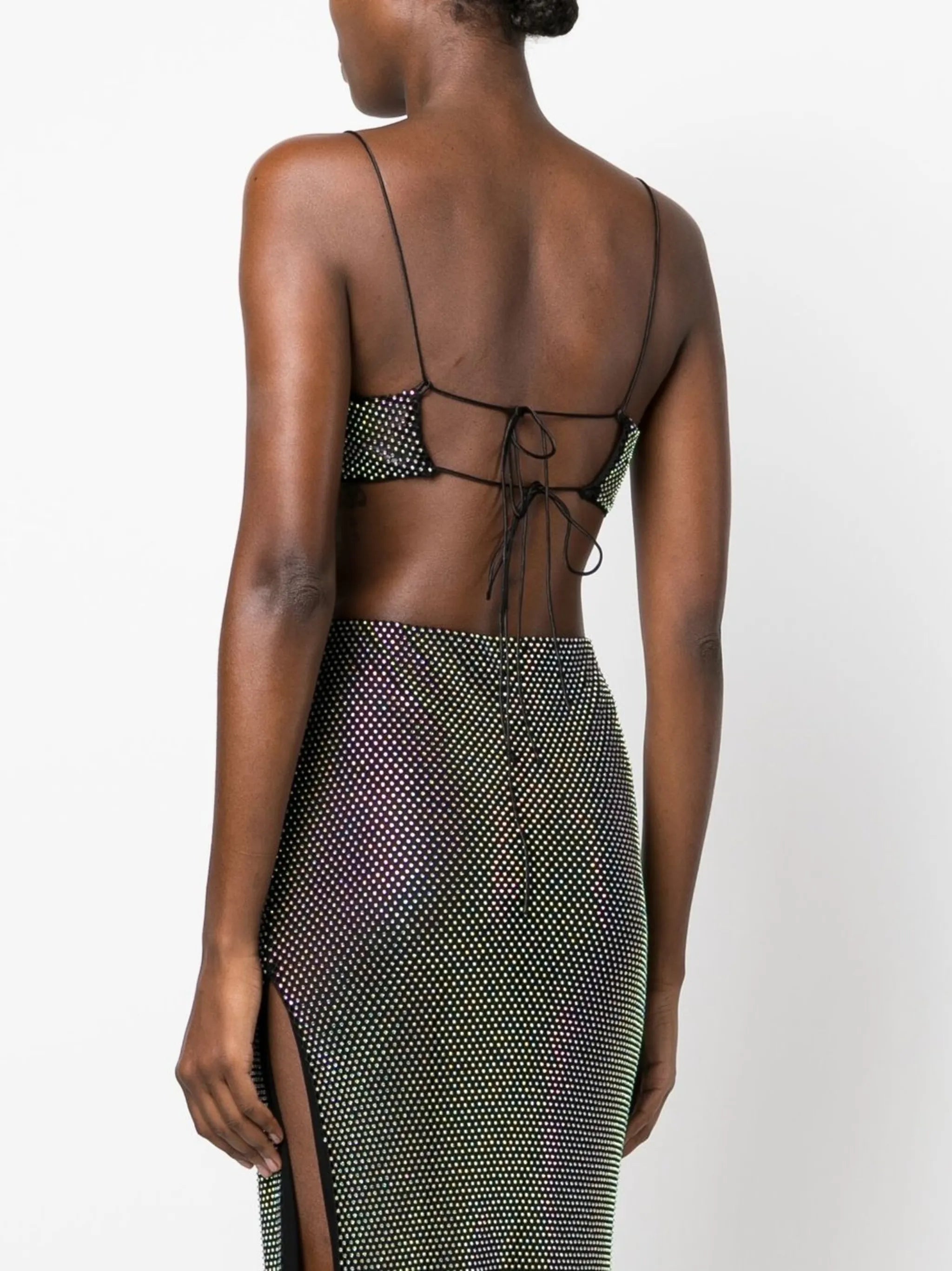 strappy crystal-embellished crop-top