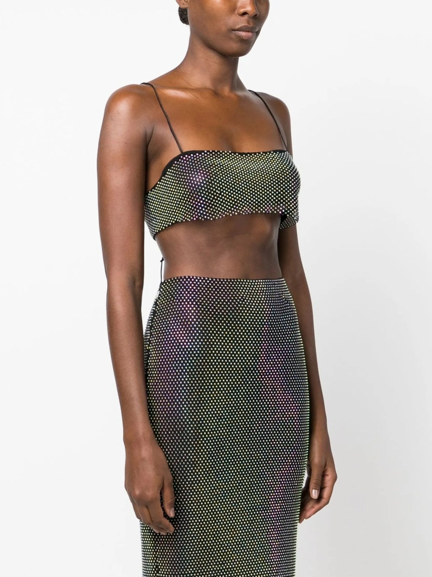 strappy crystal-embellished crop-top