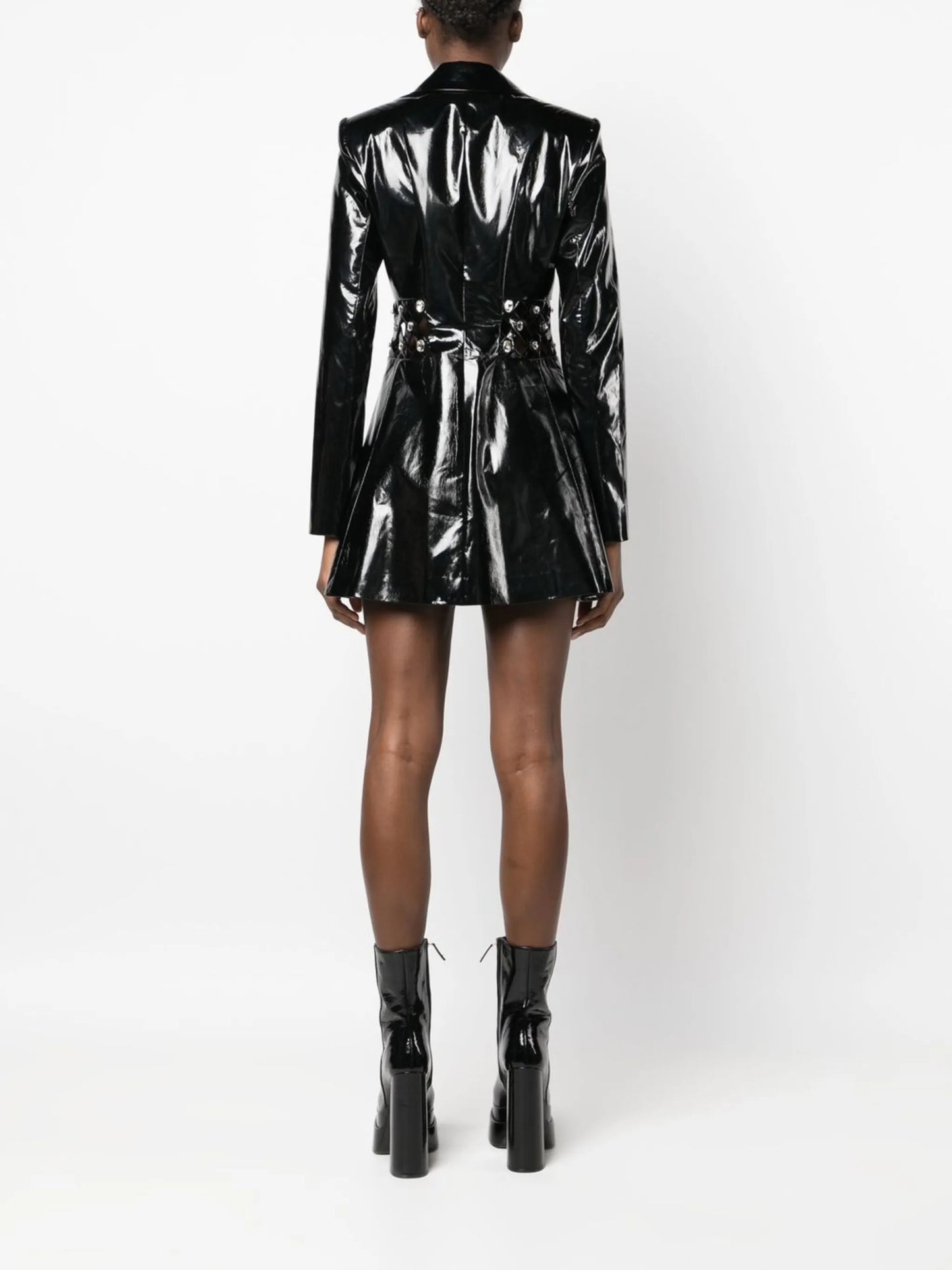 patent cut-out blazer-dress