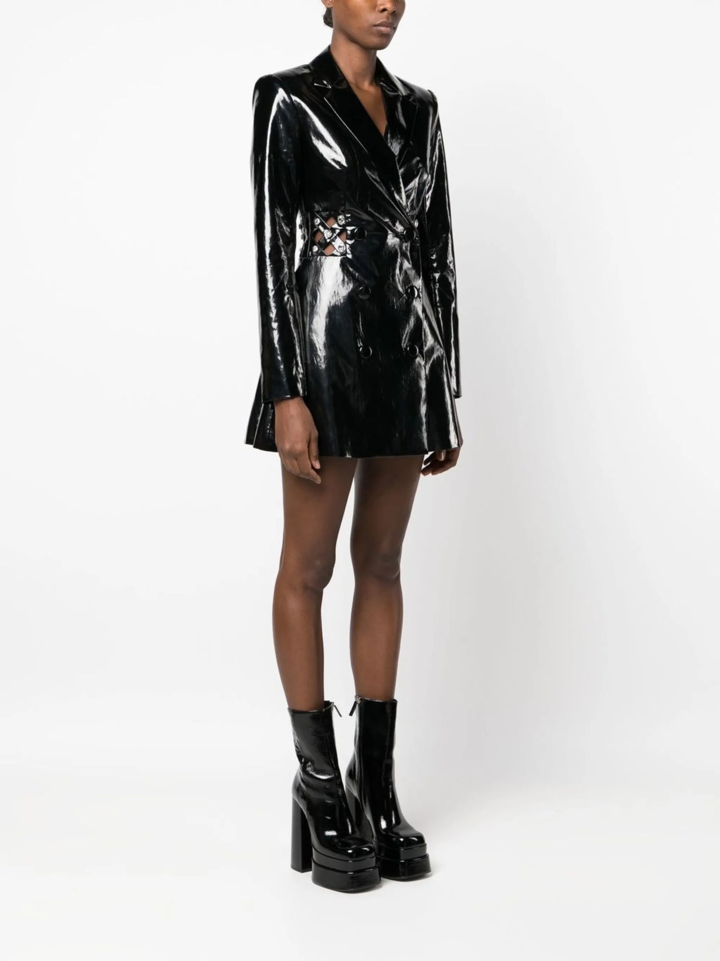 patent cut-out blazer-dress