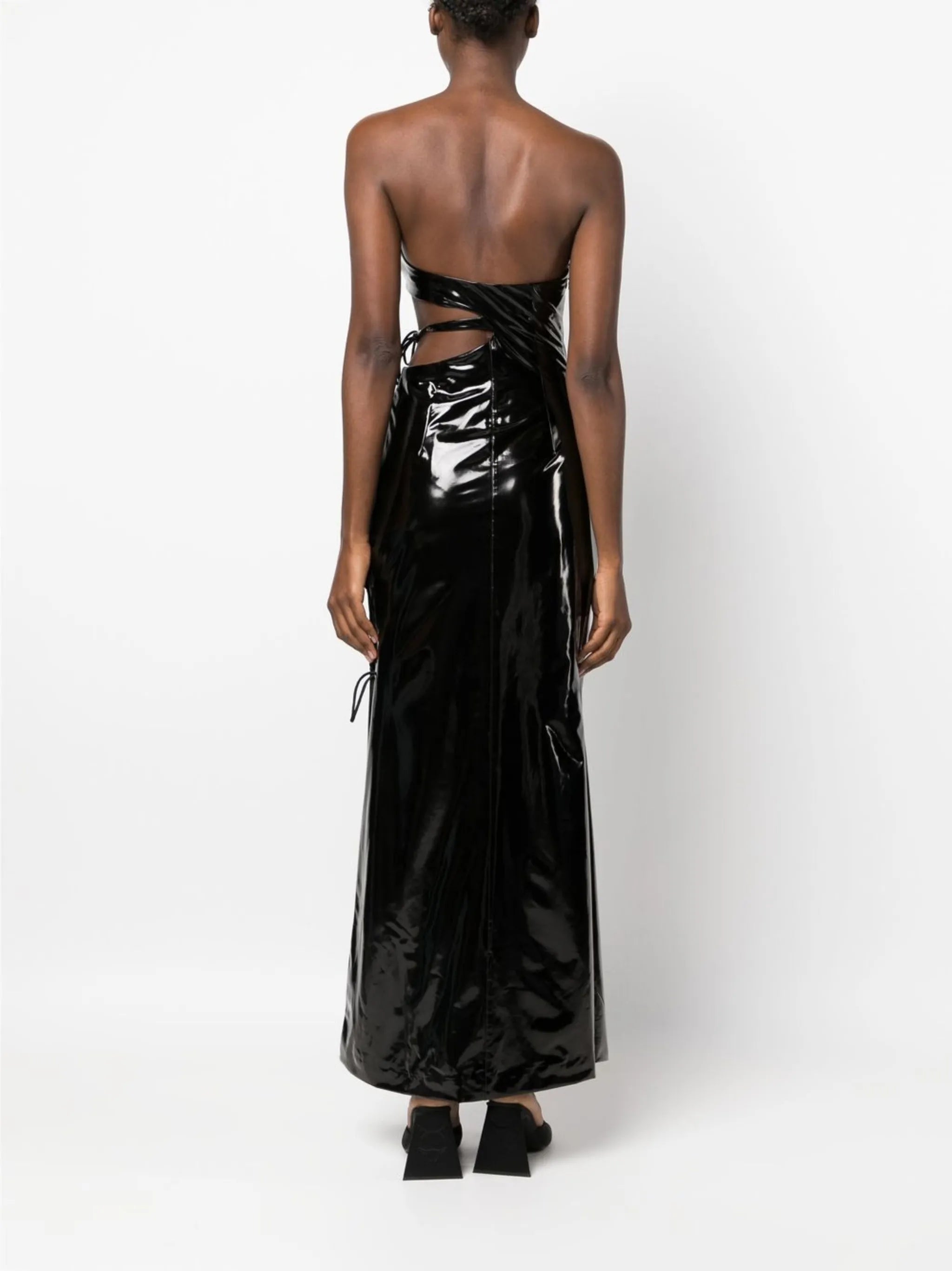 strapless cut-out maxi-dress