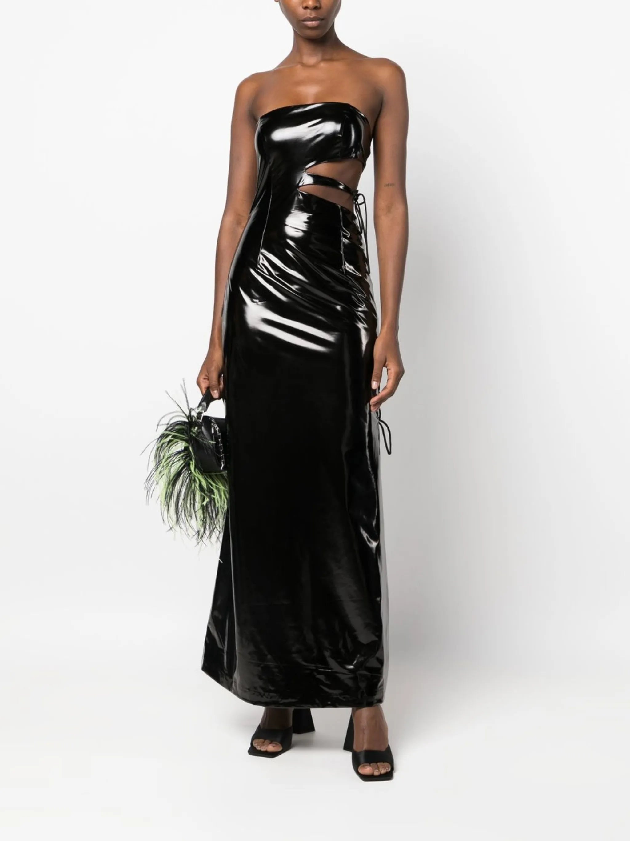 strapless cut-out maxi-dress